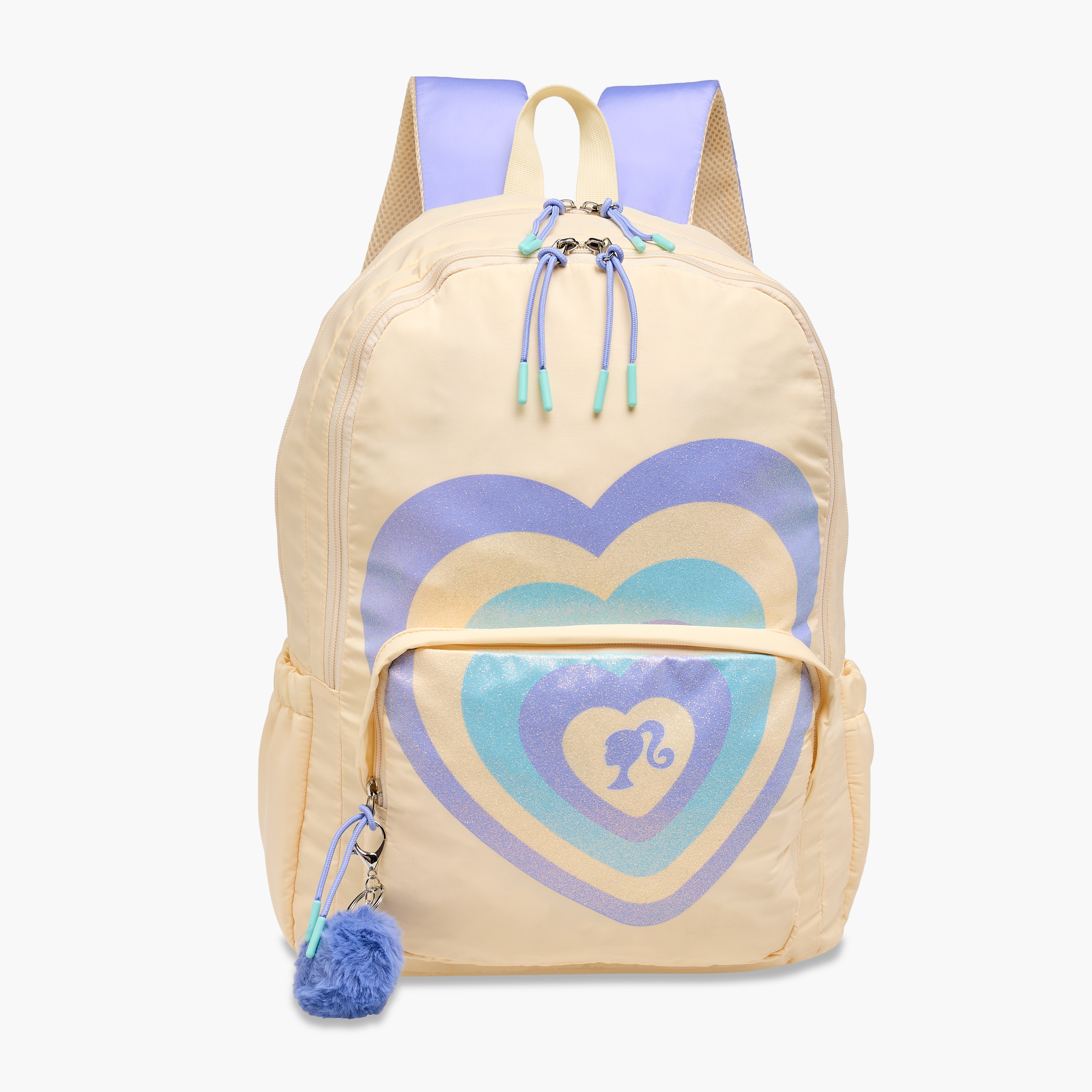Barbie Heart Print Backpack with Adjustable Straps and Zip Closure - 16.5 inches-school-bagsandbackpacks-backpacks-image-2