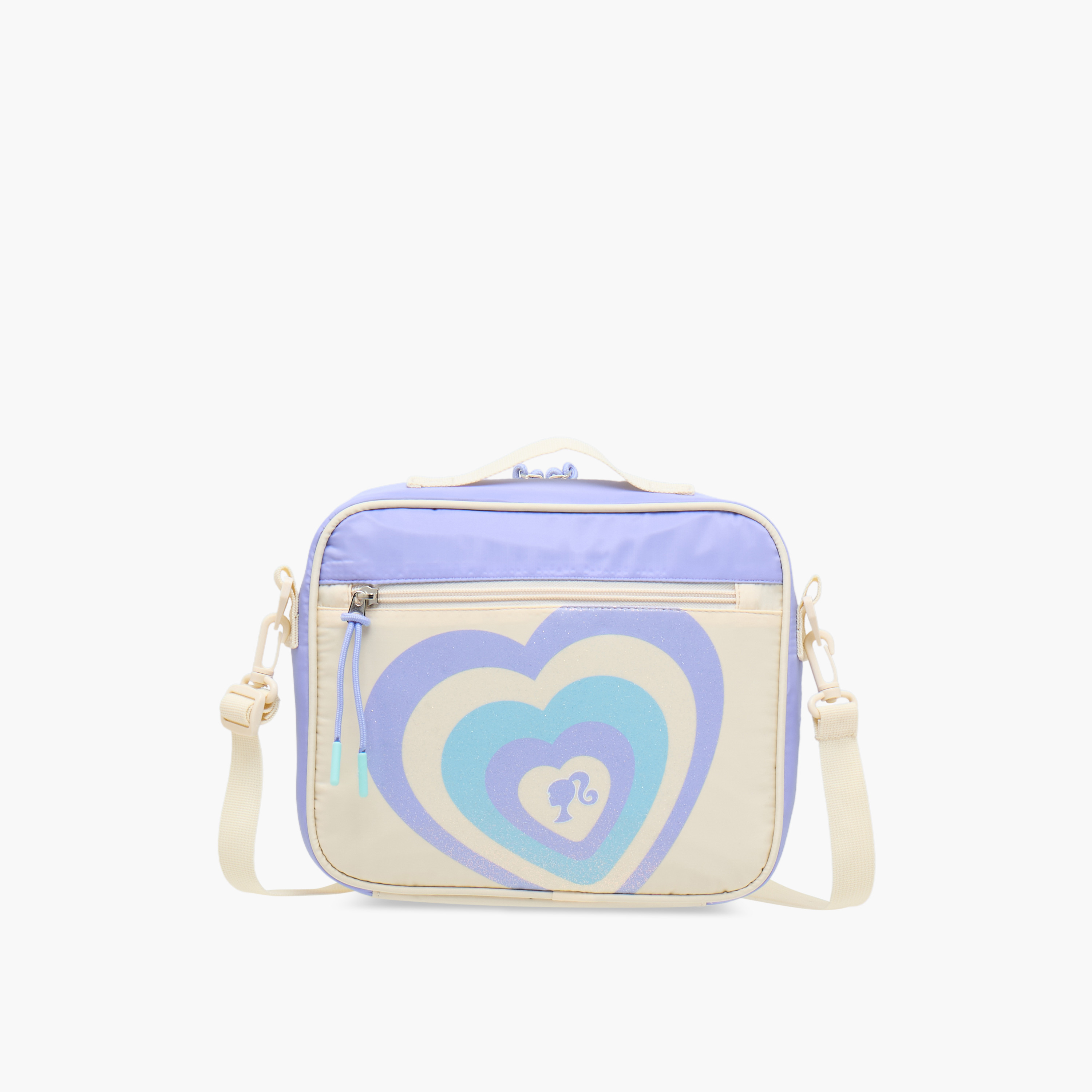 Barbie Heart Print Lunch Bag with Zip Closure-school-lunchessentials-lunchbags-image-1