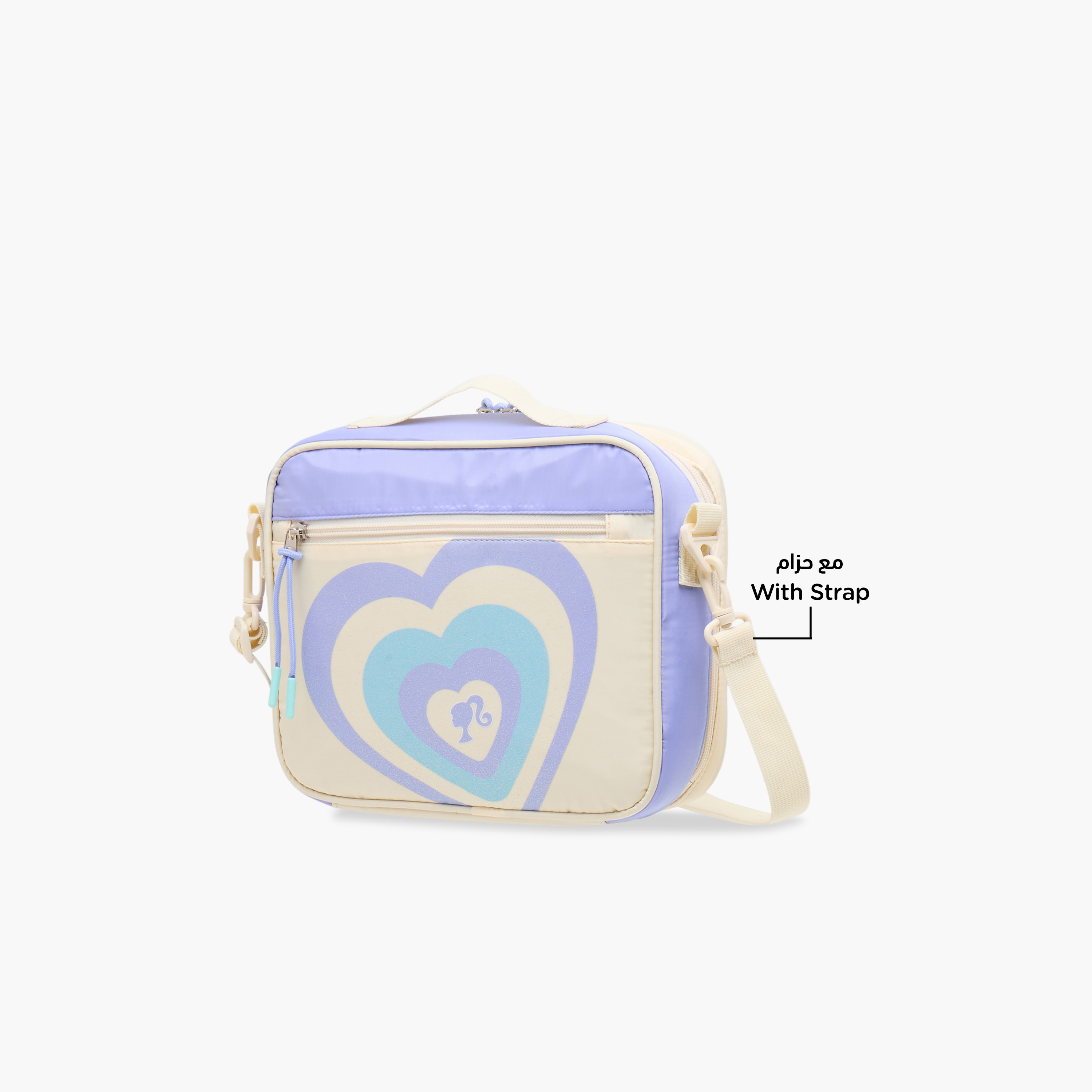 Barbie Heart Print Lunch Bag with Zip Closure-school-lunchessentials-lunchbags-image-6