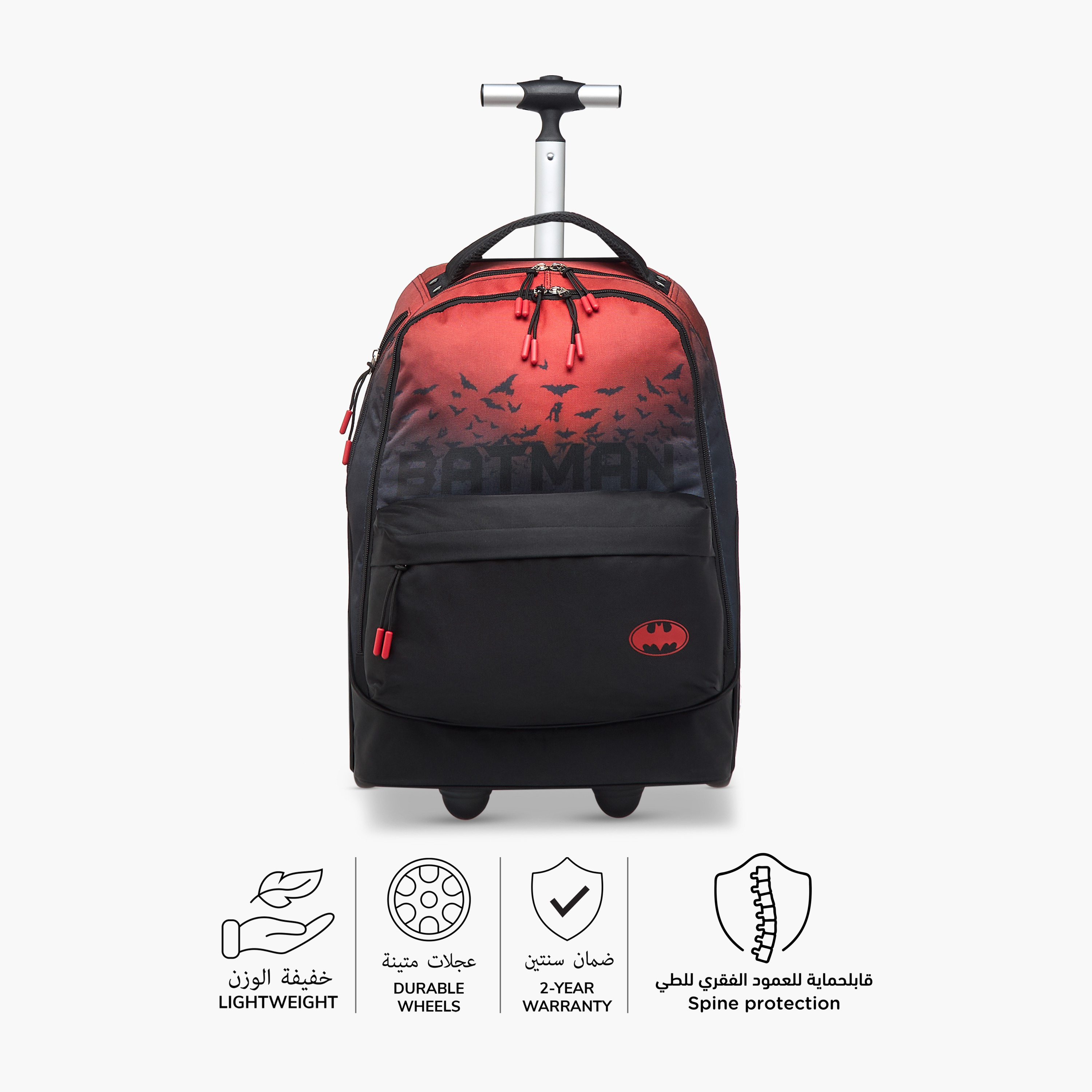 Warner Bros Batman Trolley Bag for Boys 8-13 Years with Laptop Compartment -school-bagsandbackpacks-trolleybags-image-7