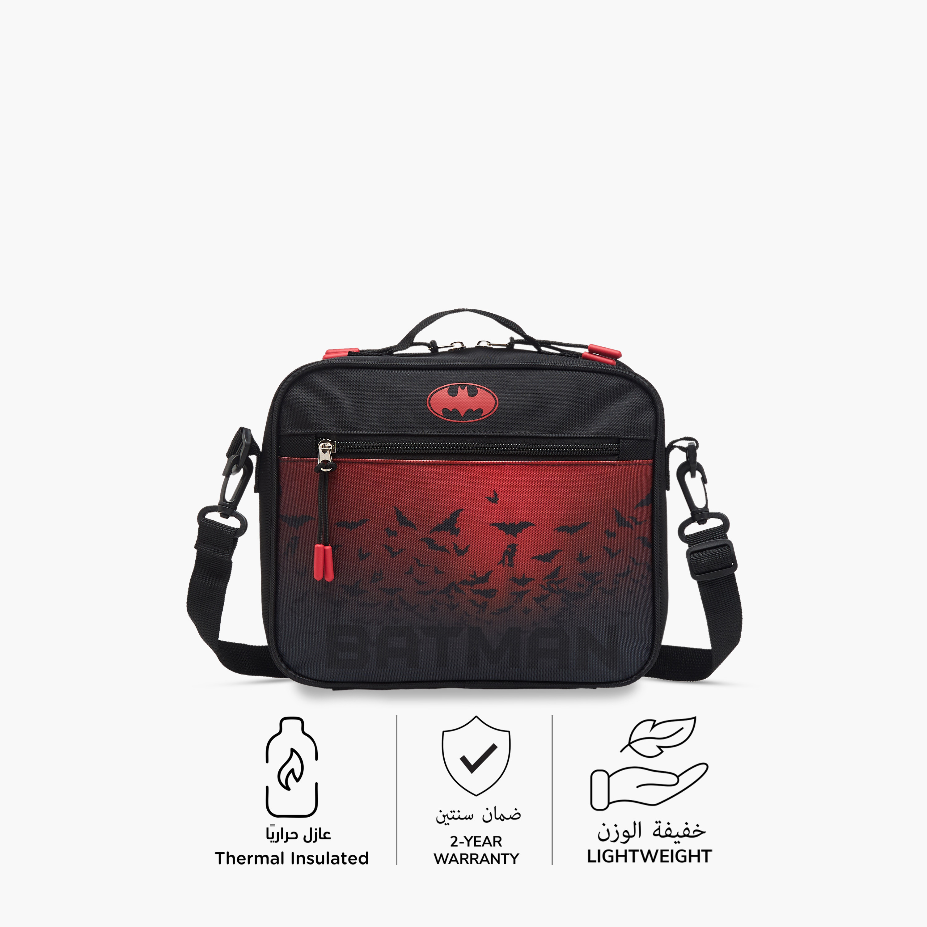 Batman Print Lunch Bag with Zip Closure-school-lunchessentials-lunchbags-image-4