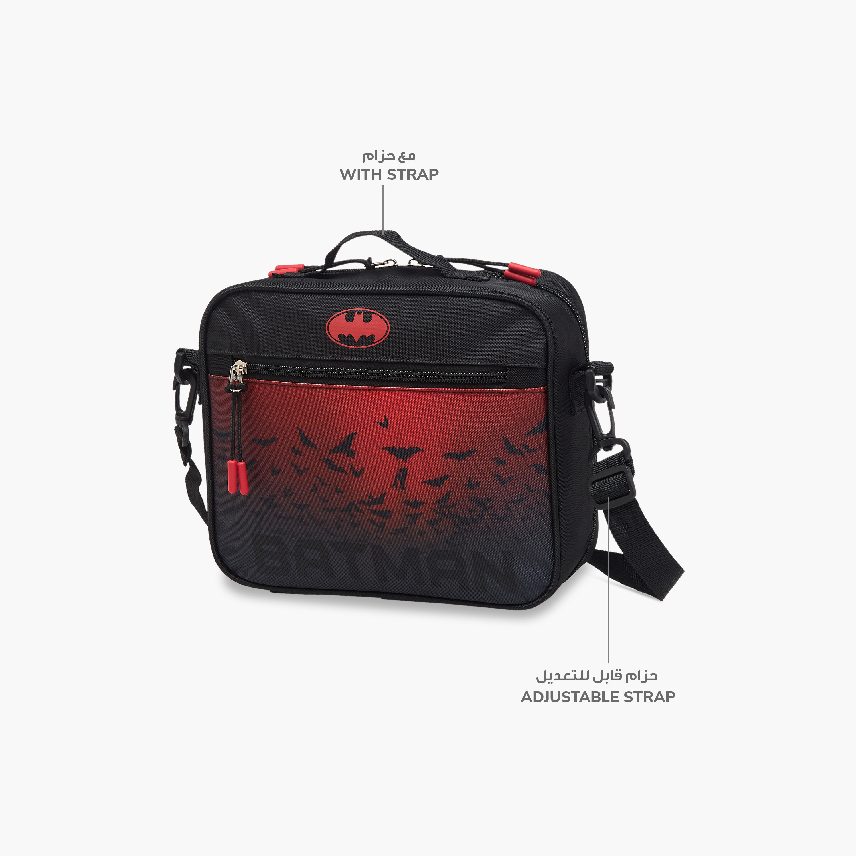 Batman Print Lunch Bag with Zip Closure-school-lunchessentials-lunchbags-image-6