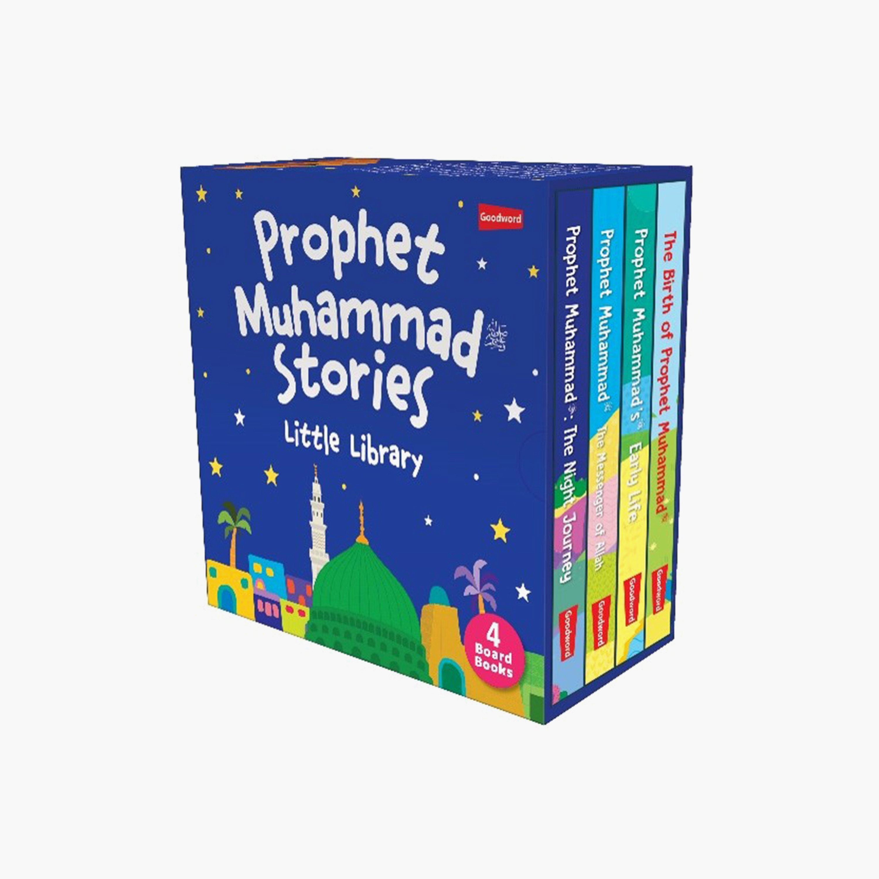 قصص النبي محمد - مكتبة صغيرة (مجموعة من 4 كتب لوحية): سنياسناين خان-books-english-childrenbooks-image-1