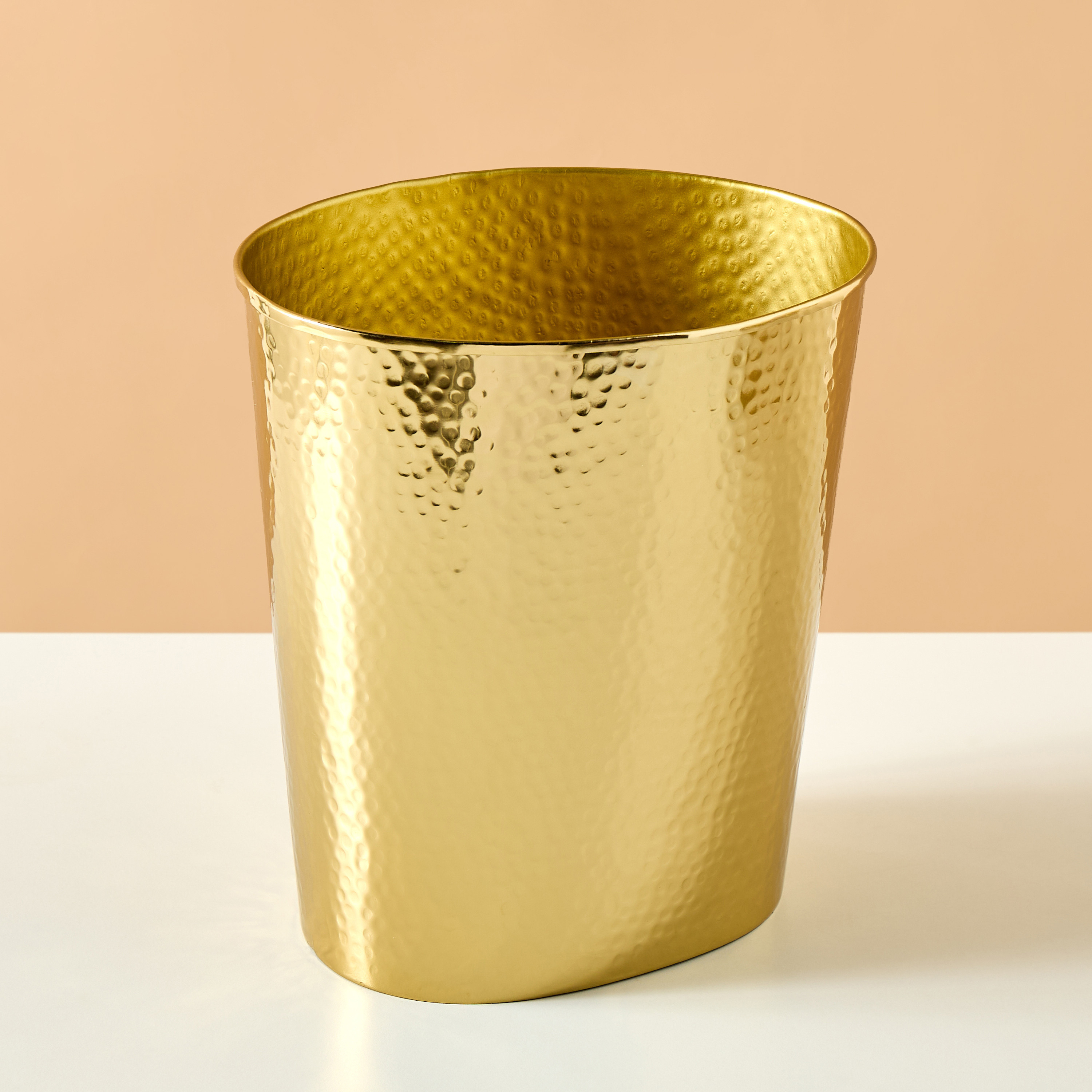 Textured Aluminium Waste Bin - 23x26 cms-household-bathandlaundry-wastebinsandaccessories-image-1