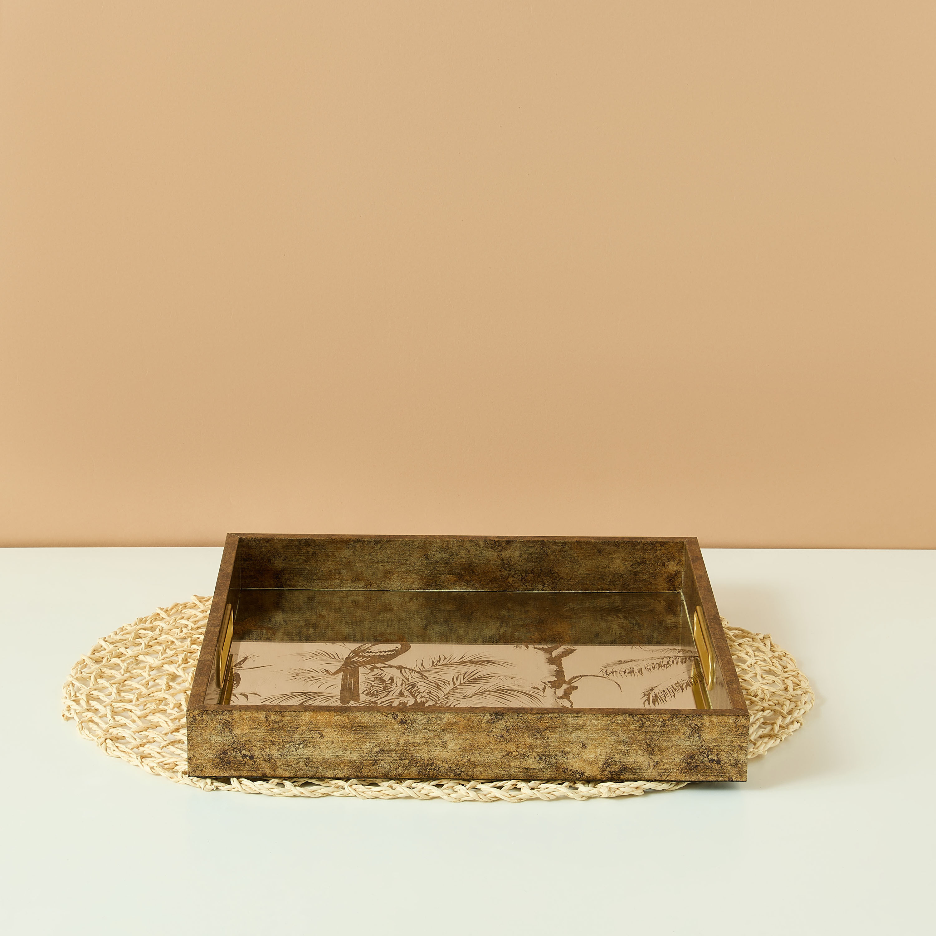 Printed Decorative Glass Tray-household-decor-boxesandtrays-image-1