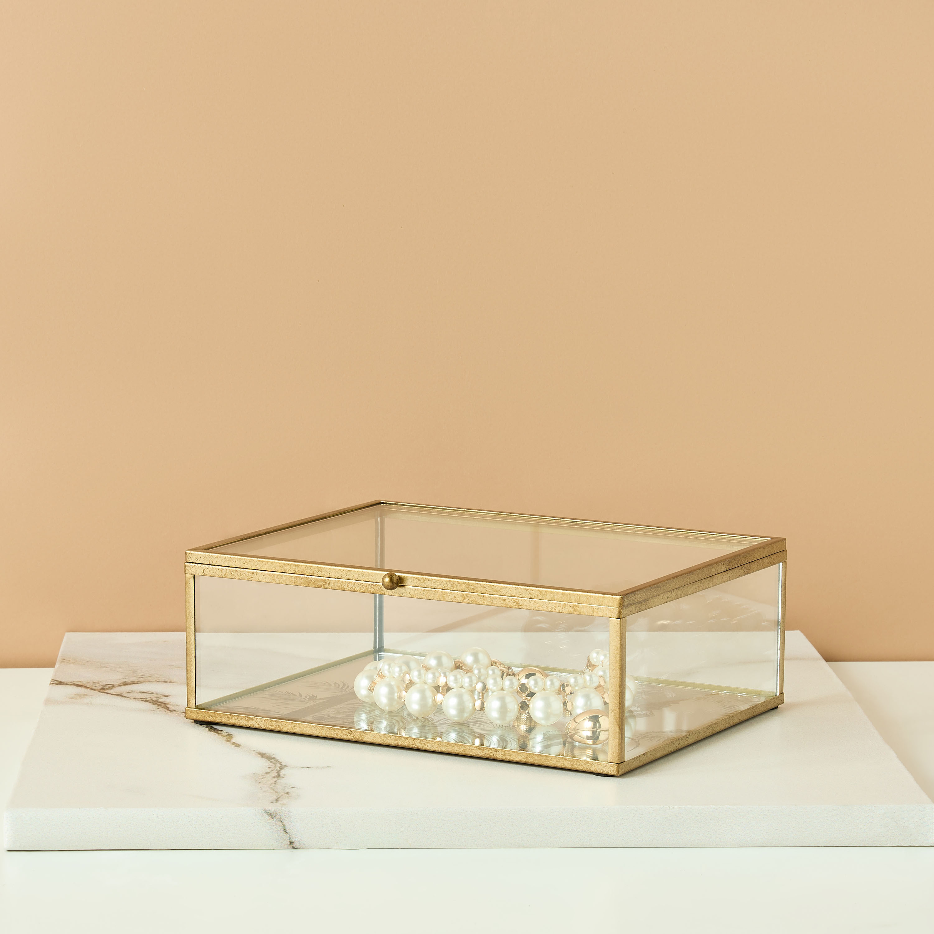 Botanical Print Decorative Glass Box - 23x18x8 cms-household-decor-boxesandtrays-image-1