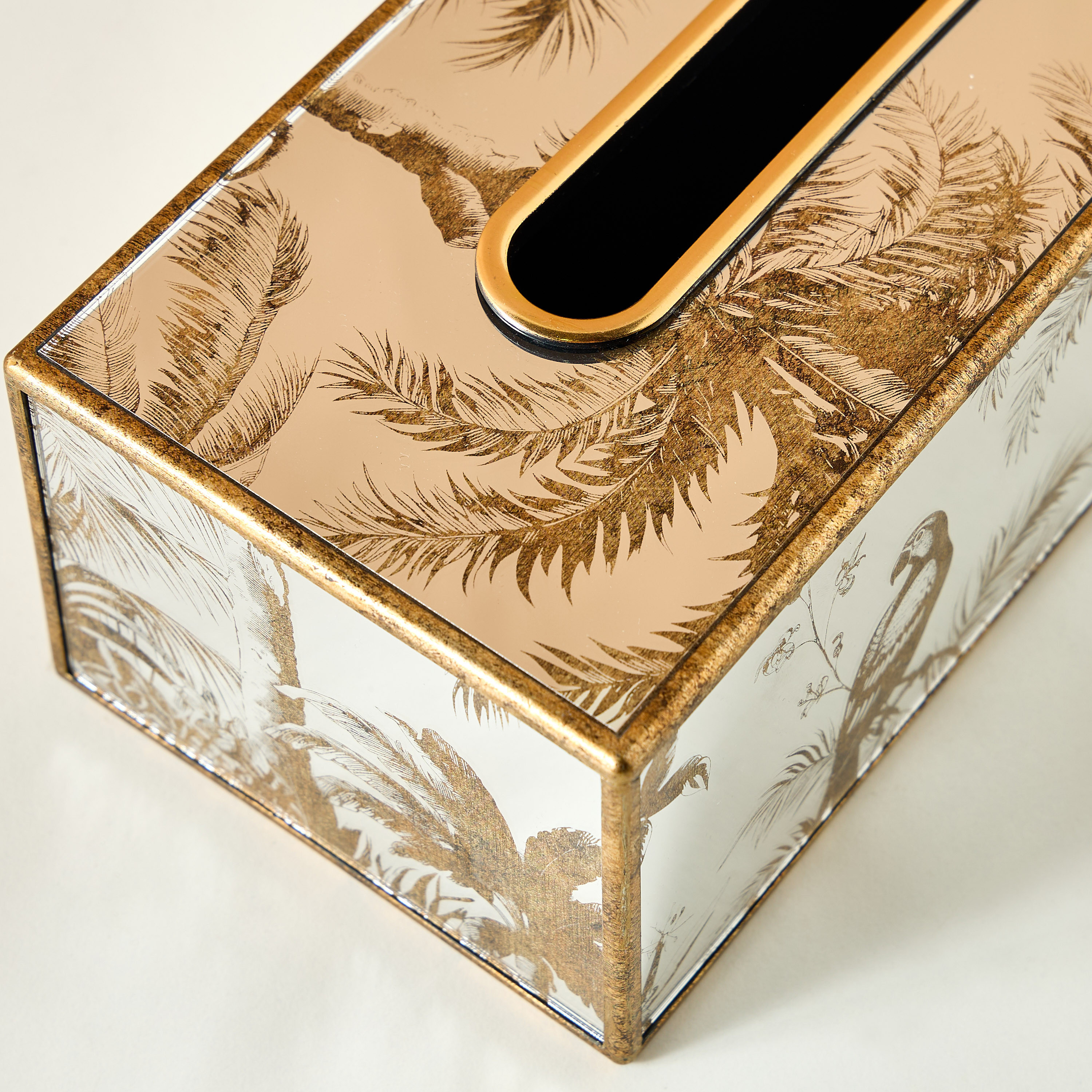 Decorative Tropical Print Tissue Holder - 25x10 cms-household-bathandlaundry-bathaccessories-tissueboxesandcottonjars-image-3