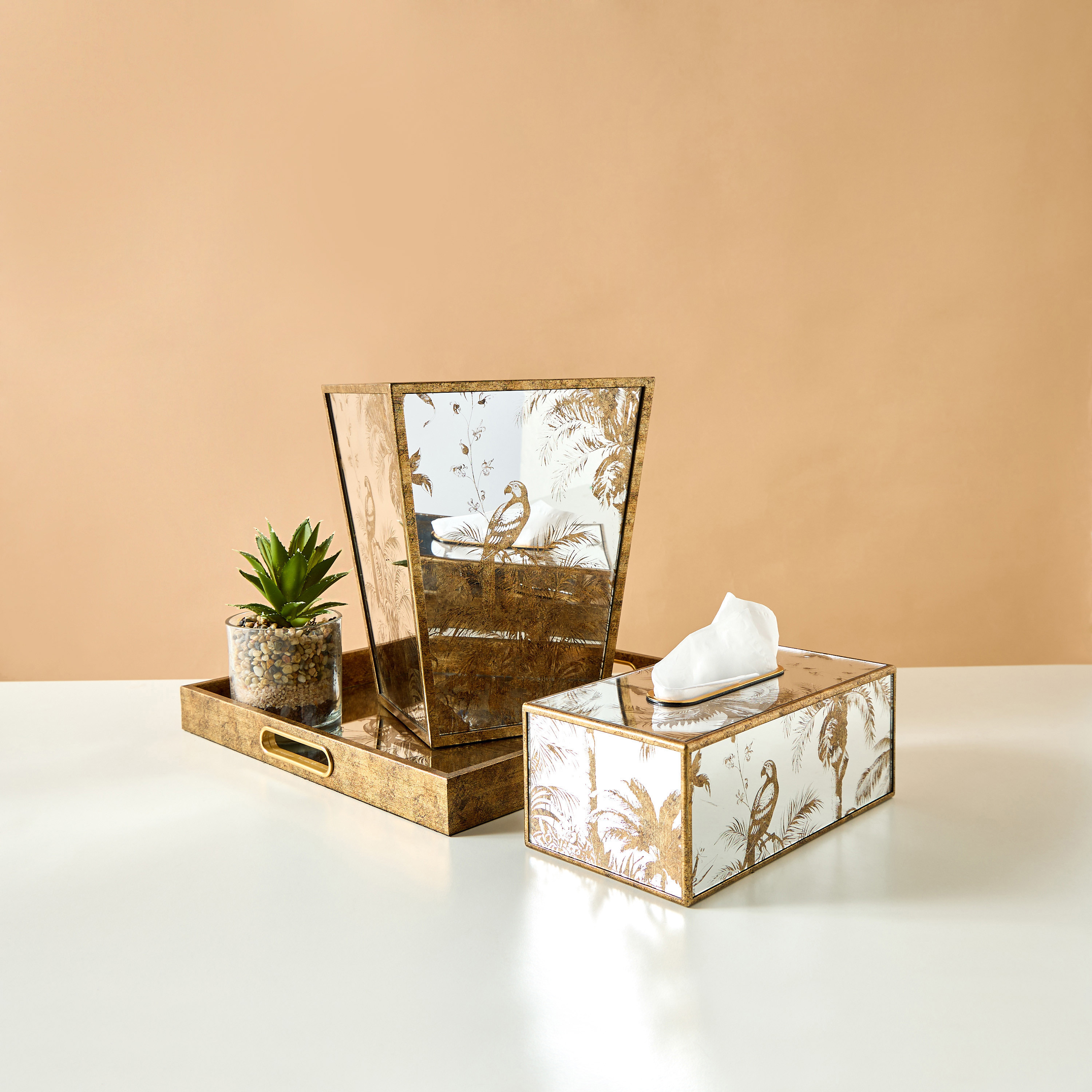 Decorative Tropical Print Tissue Holder - 25x10 cms-household-bathandlaundry-bathaccessories-tissueboxesandcottonjars-image-5