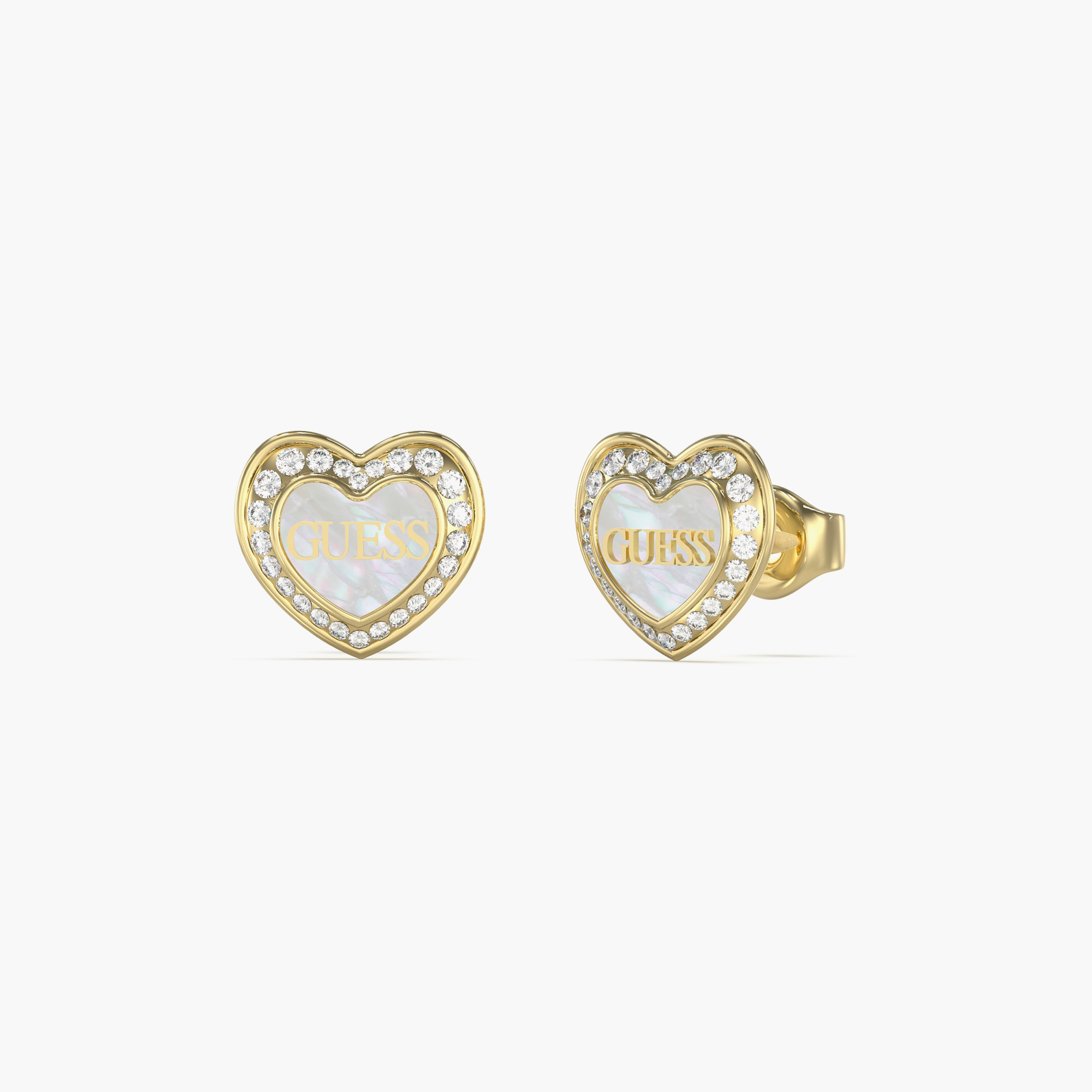 غيس- أقراط من الفولاذ مرصعة بالكريستال واللؤلؤ 12 مم | JUBE04028JWYGWHT-U-women-watchesandjewellery-jewellery-earrings-image-1
