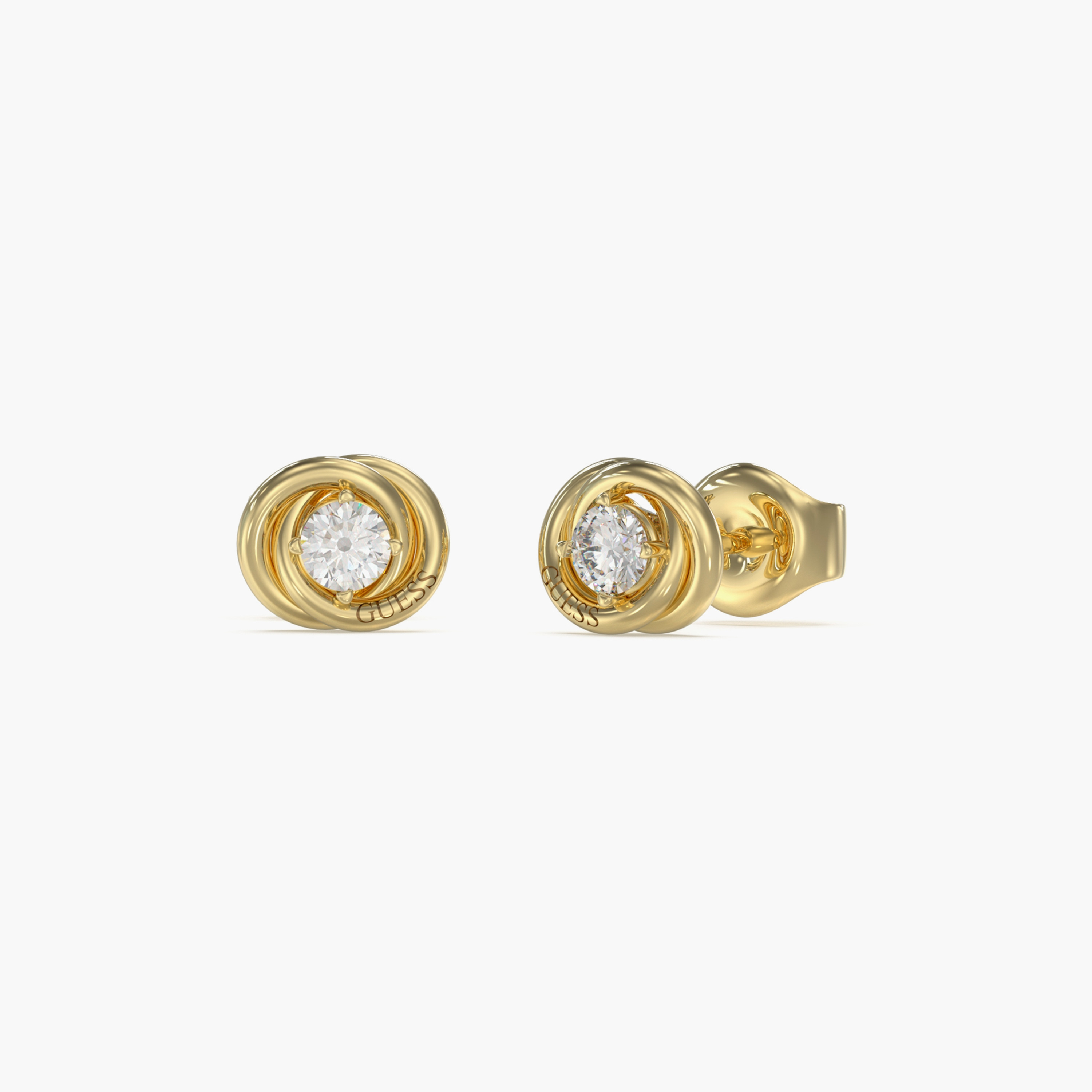 غيس- أقراط فولاذ ذهبية بحلقات متداخلة 8 مم | JUBE04065JWYGT-U-women-watchesandjewellery-jewellery-earrings-image-1
