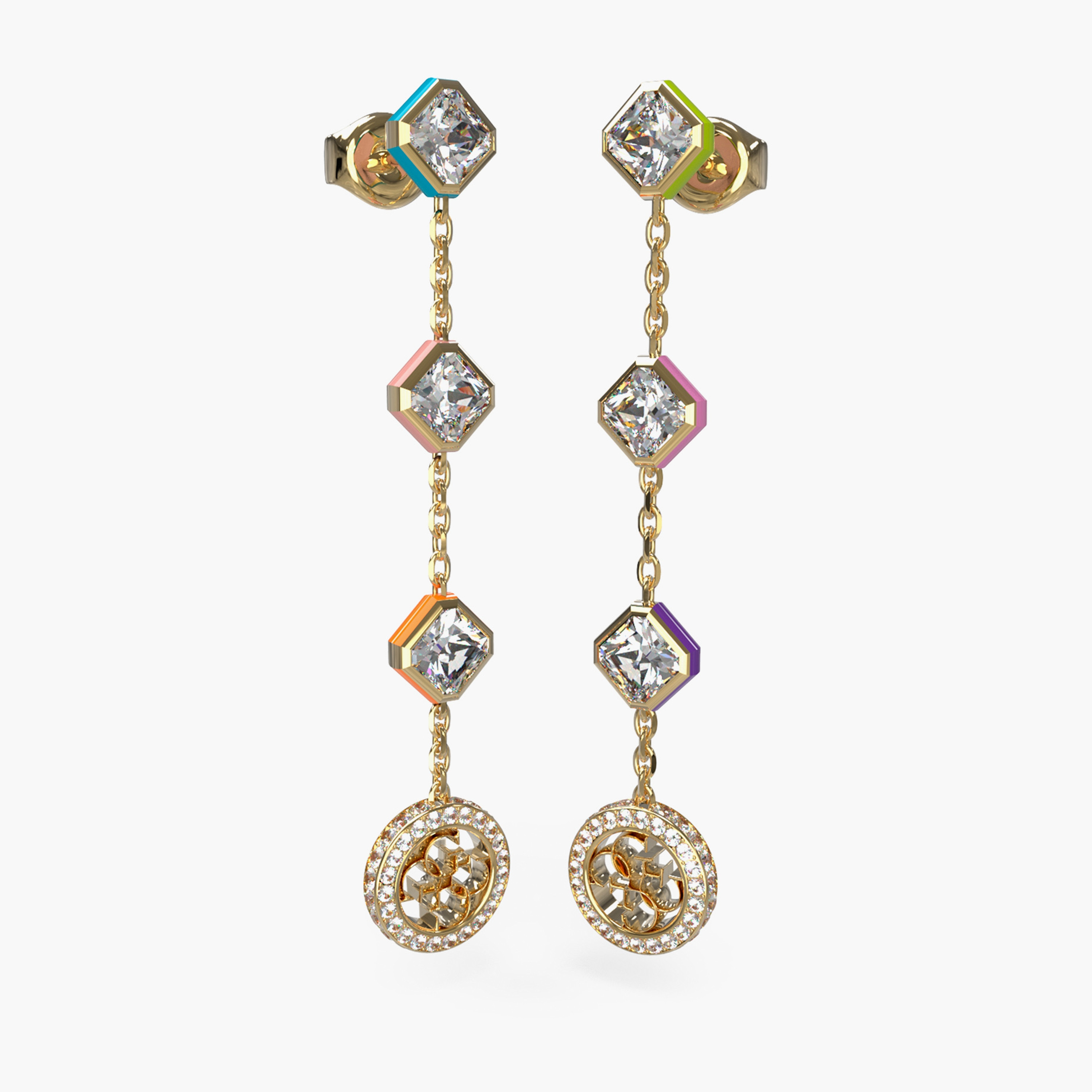غيس- أقراط متدلية ملونة من الفولاذ 50 مم | JUBE04152JWYGMCT-U-women-watchesandjewellery-jewellery-earrings-image-1