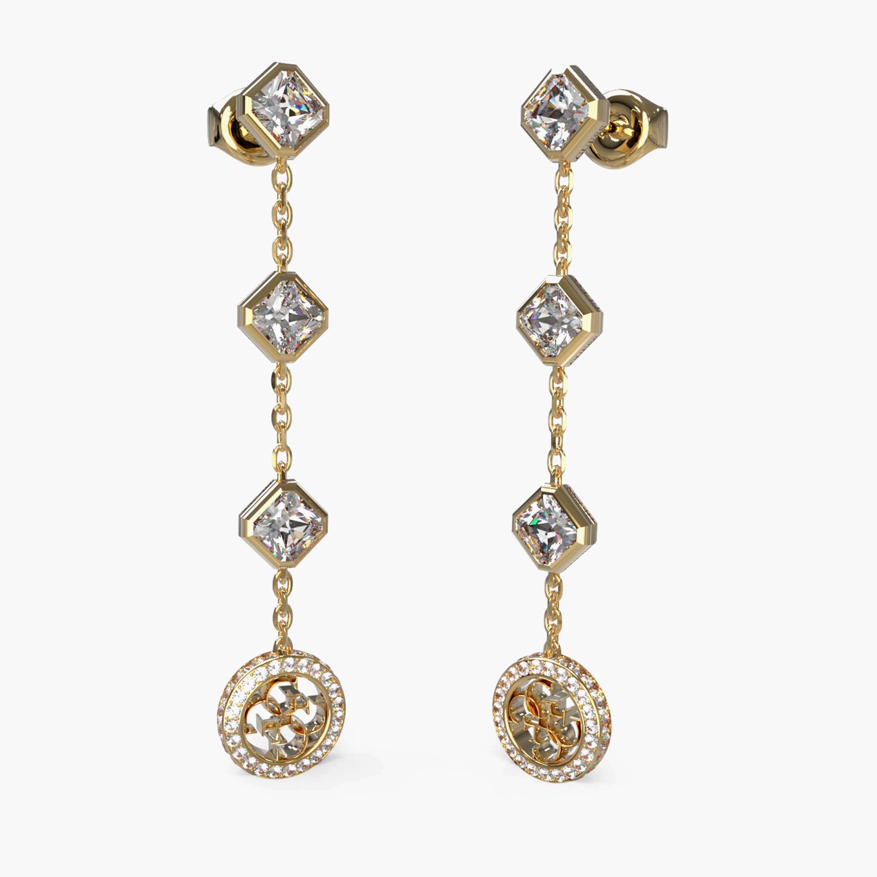 غيس- أقراط ذهبية شفافة على شكل قطرة 50 مم من الفولاذ | JUBE04157JWYGT-U-women-watchesandjewellery-jewellery-earrings-image-1