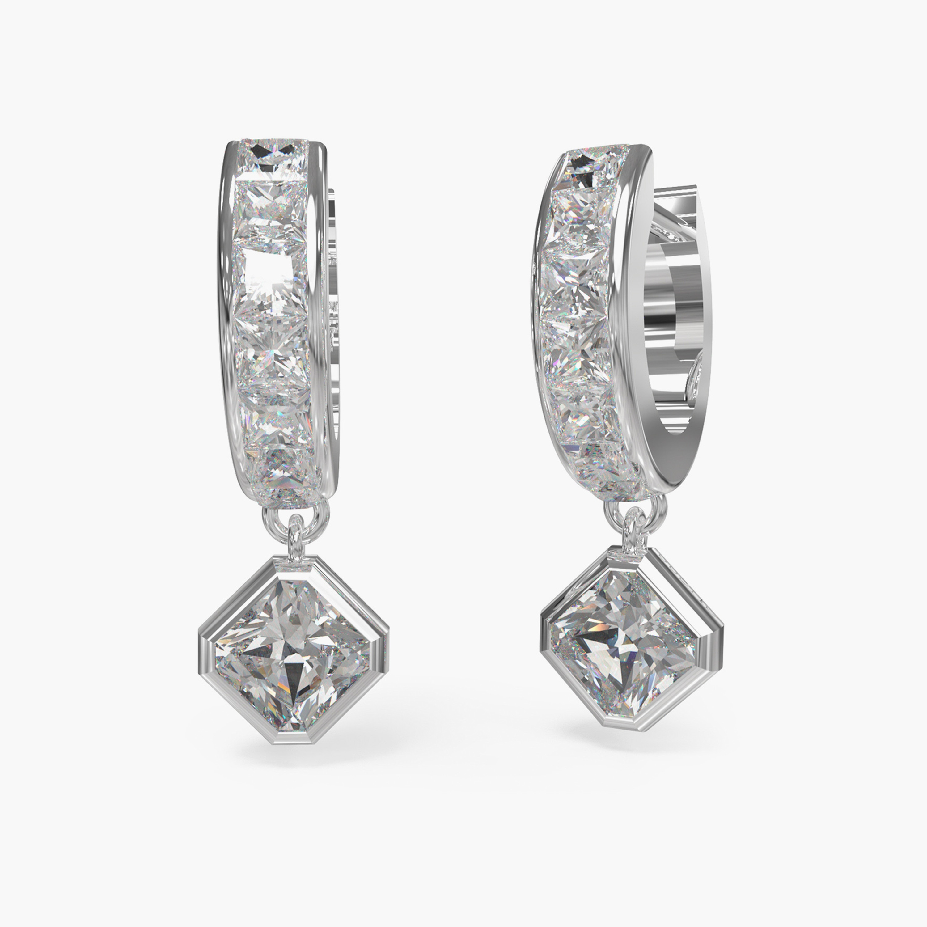 غيس- أقراط هاجيز فولاذ فضية مرصعة 20 مم | JUBE04161JWRHT-U-women-watchesandjewellery-jewellery-earrings-image-1