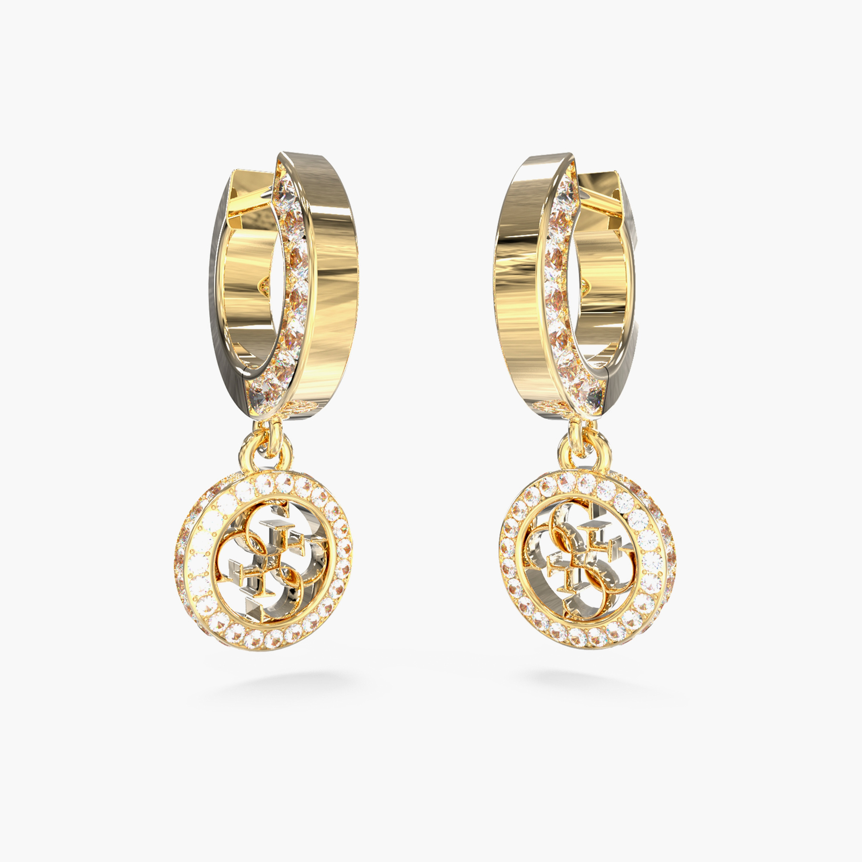 غيس- أقراط فولاذ ذهبية هاجيز بتعليقة 24 مم 4 جرام | JUBE04165JWYGT-U-women-watchesandjewellery-jewellery-earrings-image-1