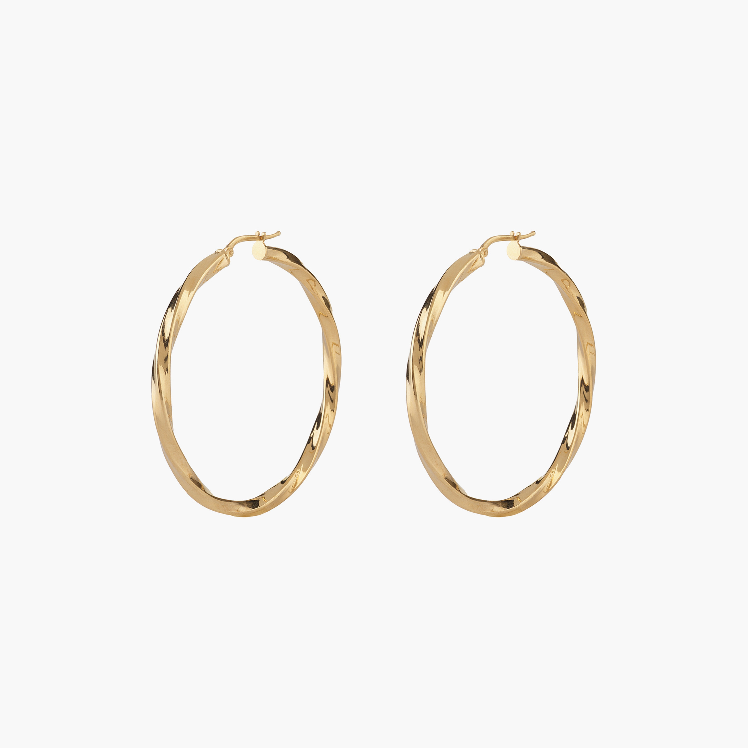 Guess 40MM Torchon Superlight Gold Hoops Steel | JUBE04184JWYGT/U-women-watchesandjewellery-jewellery-earrings-image-1