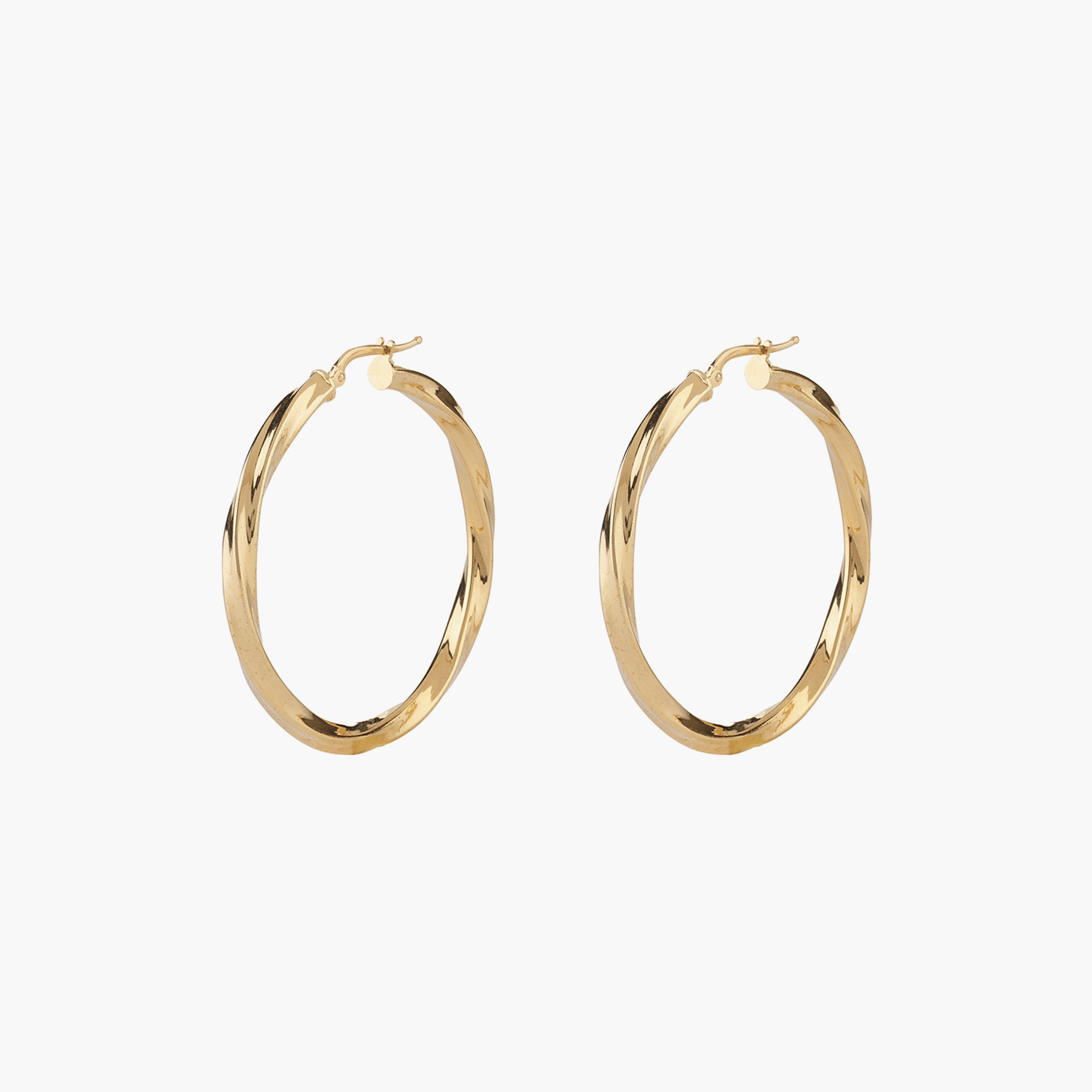 غيس- أقراط فولاذ دائرية ذهبية خفيفة الوزن تورشون 25 مم | JUBE04185JWYGT-U-women-watchesandjewellery-jewellery-earrings-image-1