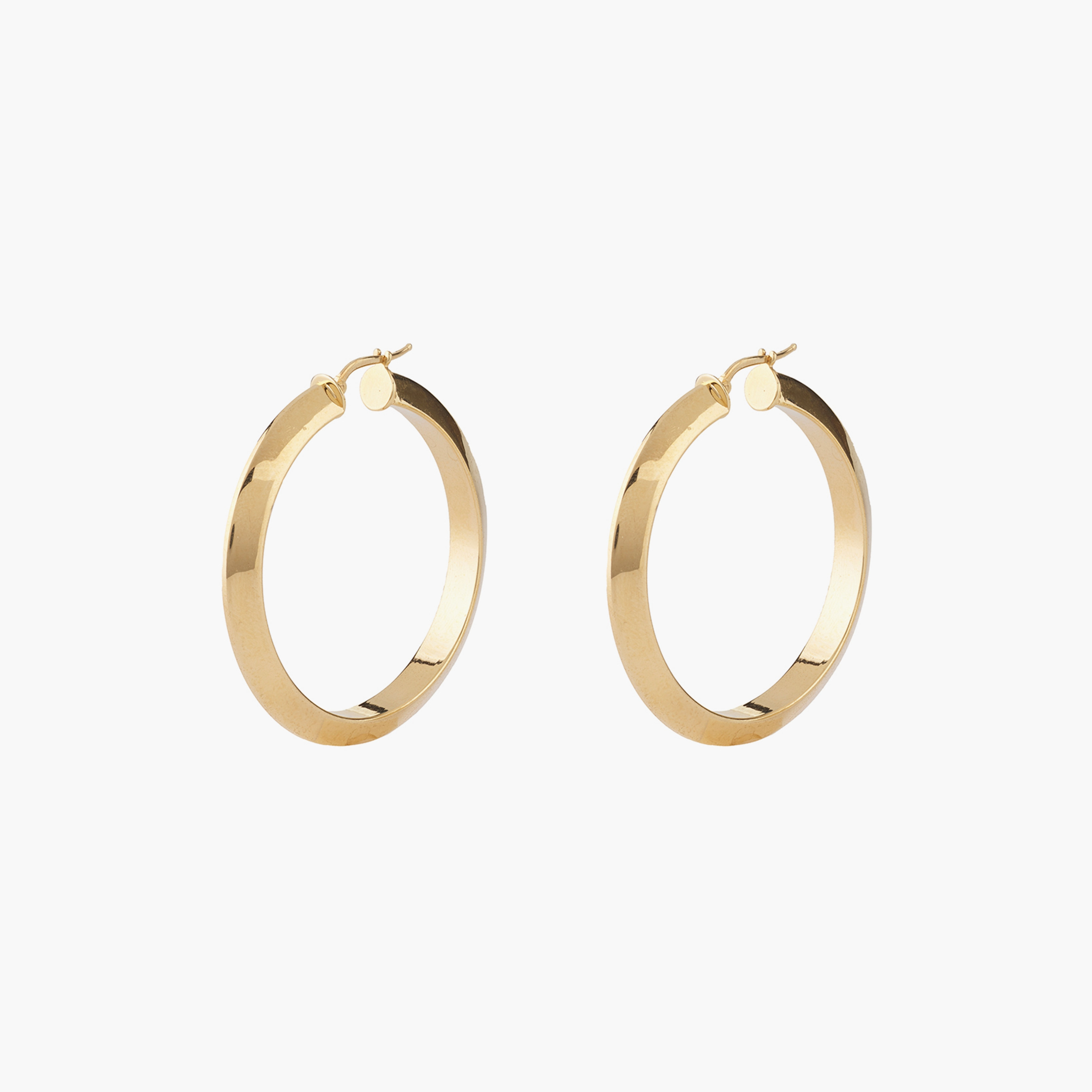 غيس- أقراط فولاذ دائرية ذهبية مثلثة خفيفة الوزن 25 مم | JUBE04194JWYGT-U-women-watchesandjewellery-jewellery-earrings-image-1