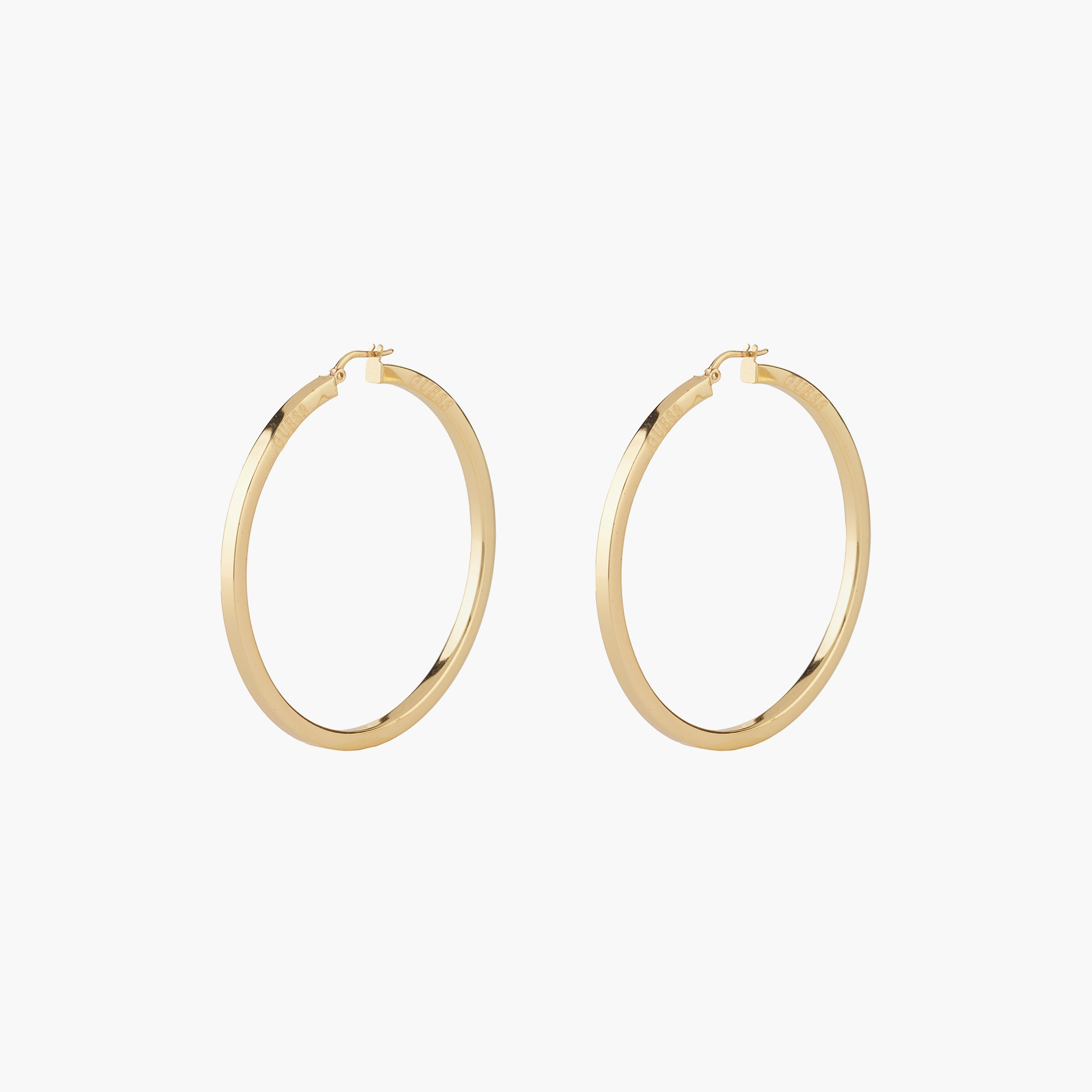 غيس- أقراط دائرية ذهبية خفيفة الوزن مربعة 60 مم من الفولاذ | JUBE04198JWYGT-U-women-watchesandjewellery-jewellery-earrings-image-1
