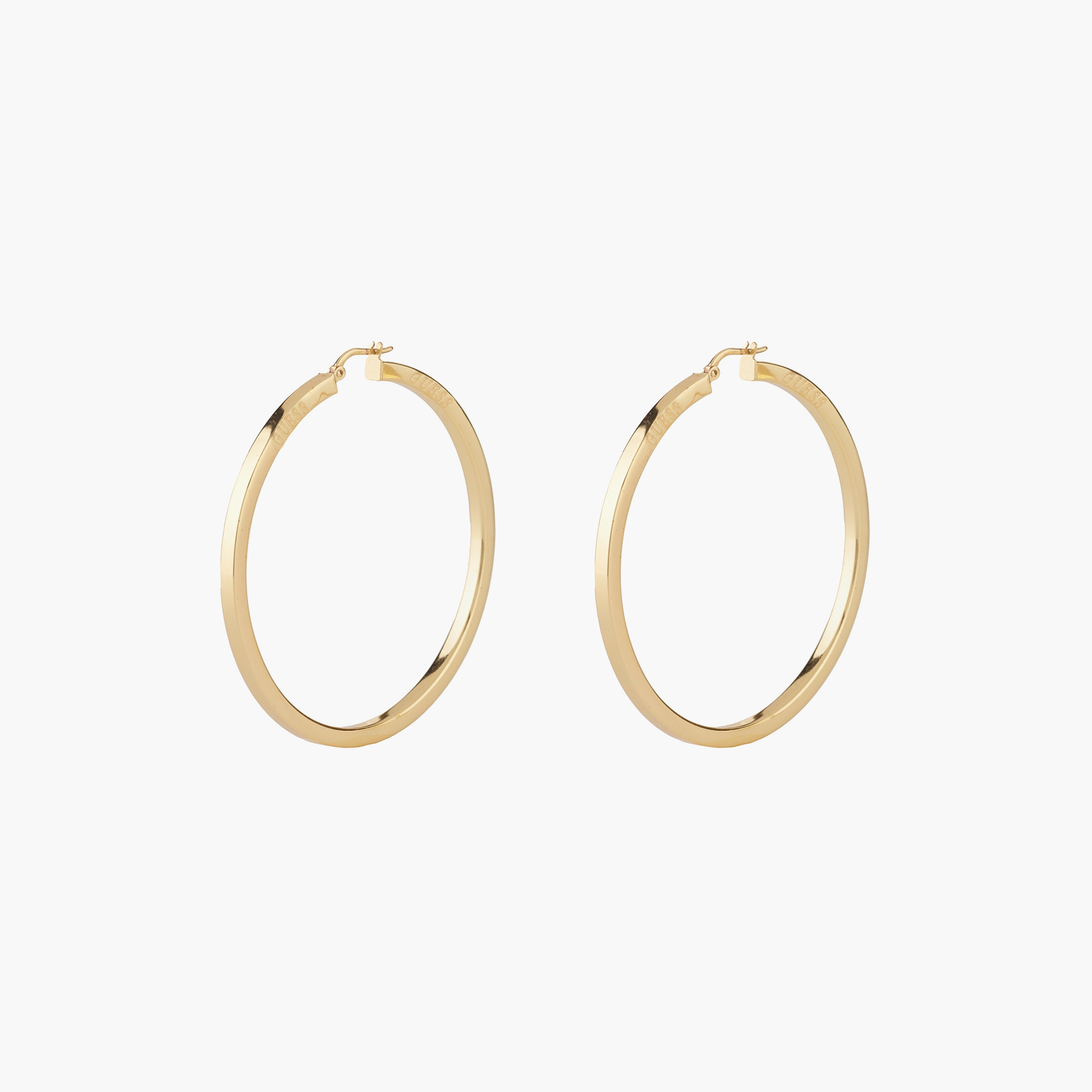 غيس- أقراط دائرية ذهبية خفيفة الوزن مربعة 40 مم من الفولاذ | JUBE04199JWYGT-U-women-watchesandjewellery-jewellery-earrings-image-1
