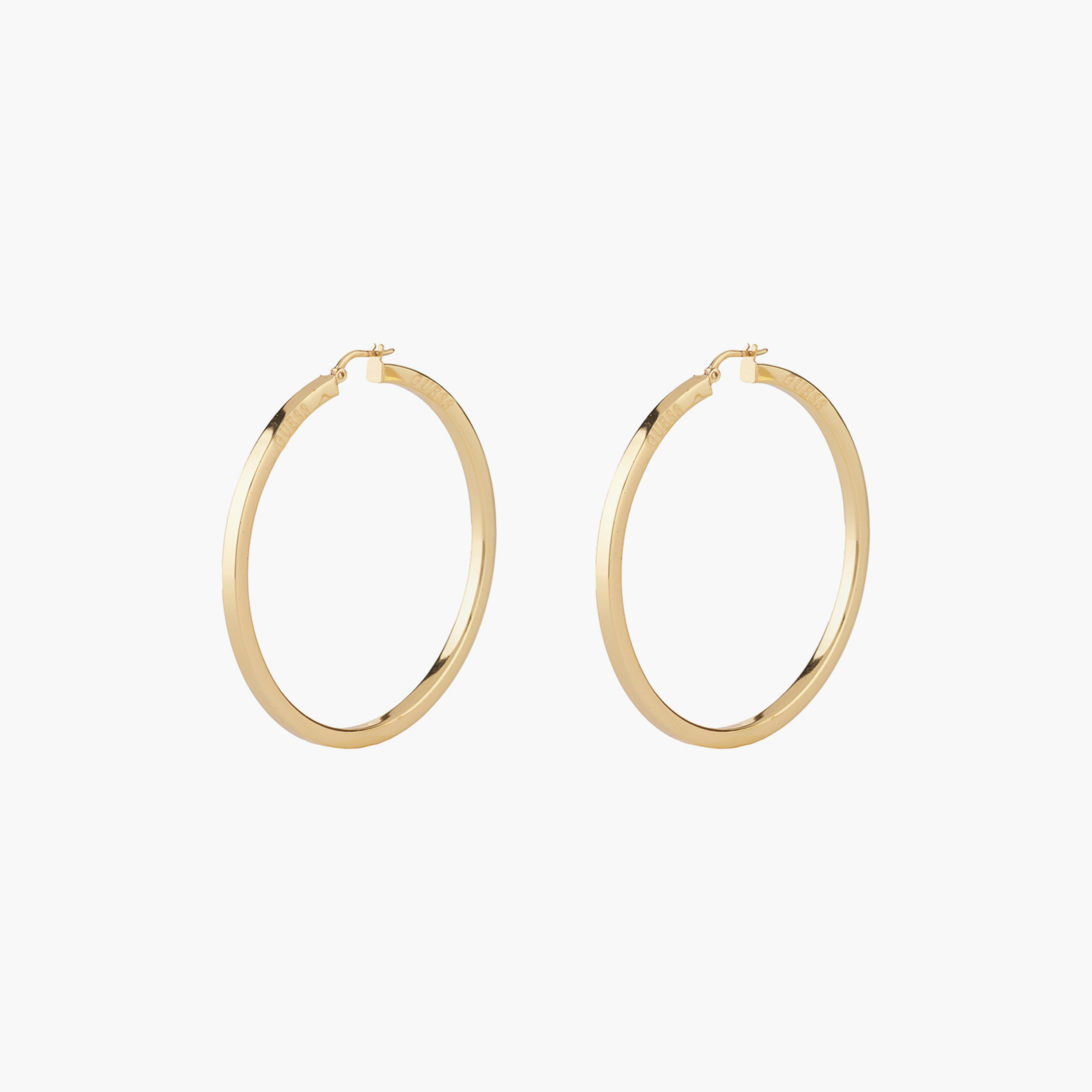 غيس- أقراط فولاذ دائرية ذهبية مربعة خفيفة الوزن 25 مم | JUBE04200JWYGT-U-women-watchesandjewellery-jewellery-earrings-image-1