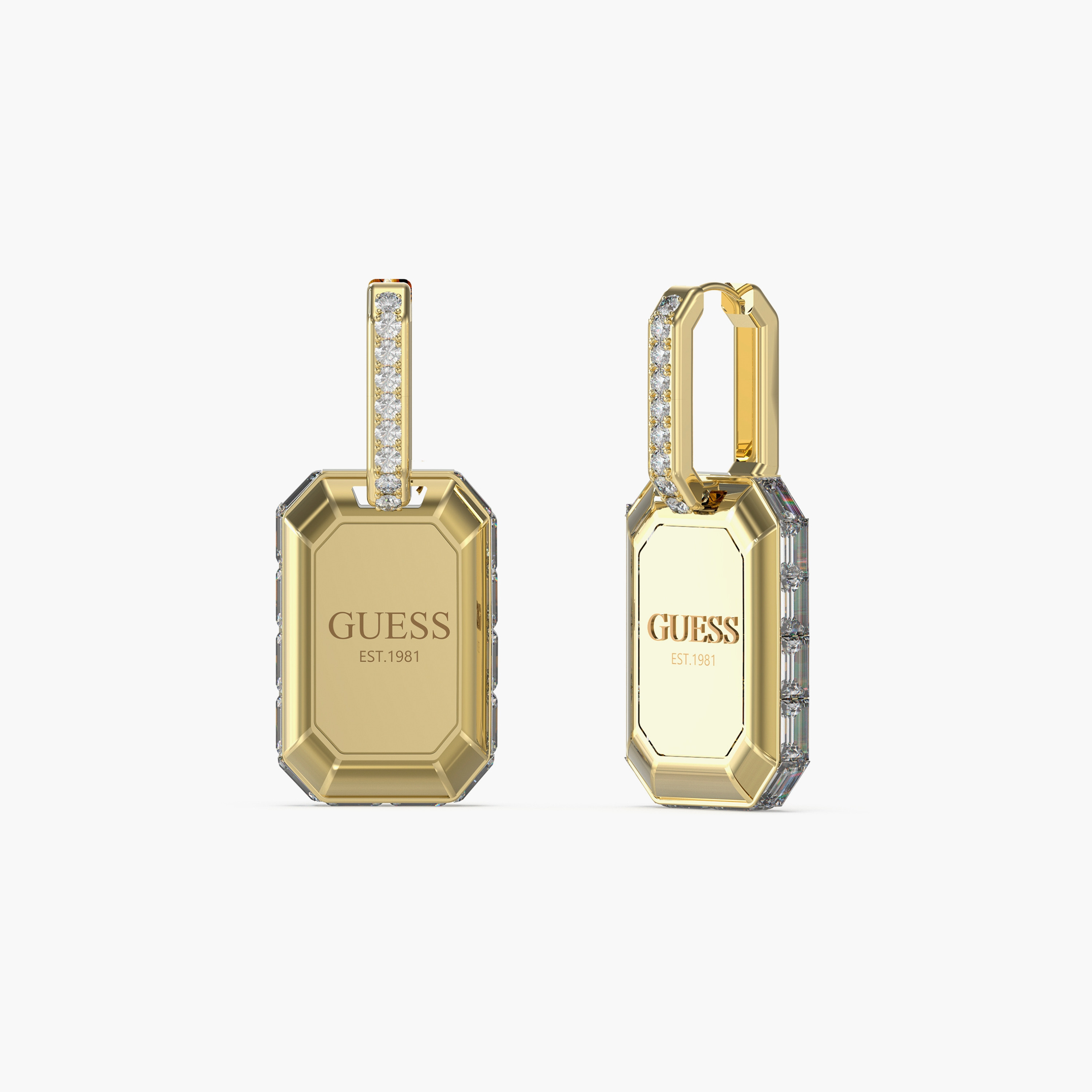 غيس- أقراط فولاذ ذهبية بشعار 25 مم | JUBE04258JWYGT-U-women-watchesandjewellery-jewellery-earrings-image-1