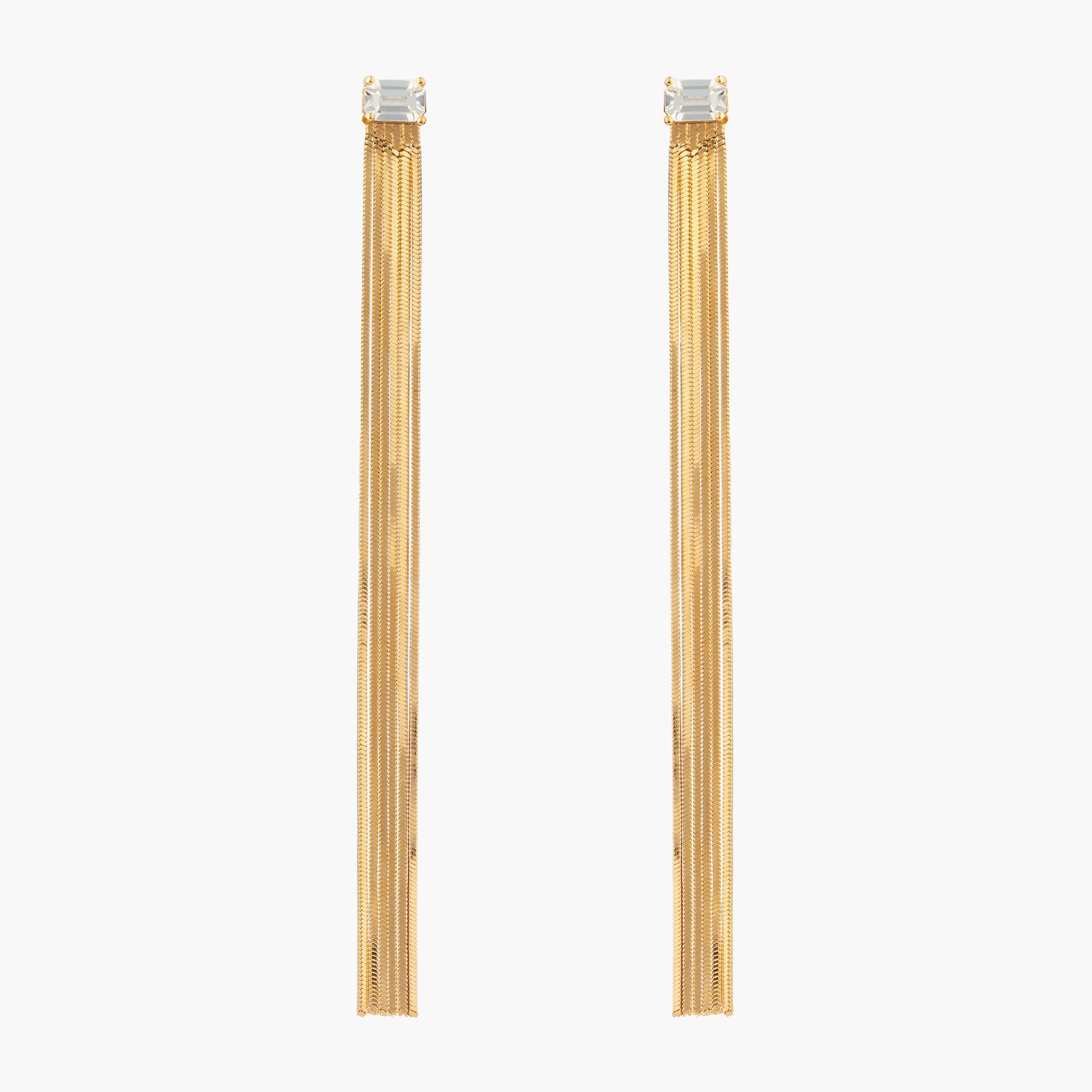 Guess 100MM Crystal & Fringes Earrings Gold Earrings Steel | JUBE04438JWYGT/U-women-watchesandjewellery-jewellery-earrings-image-1