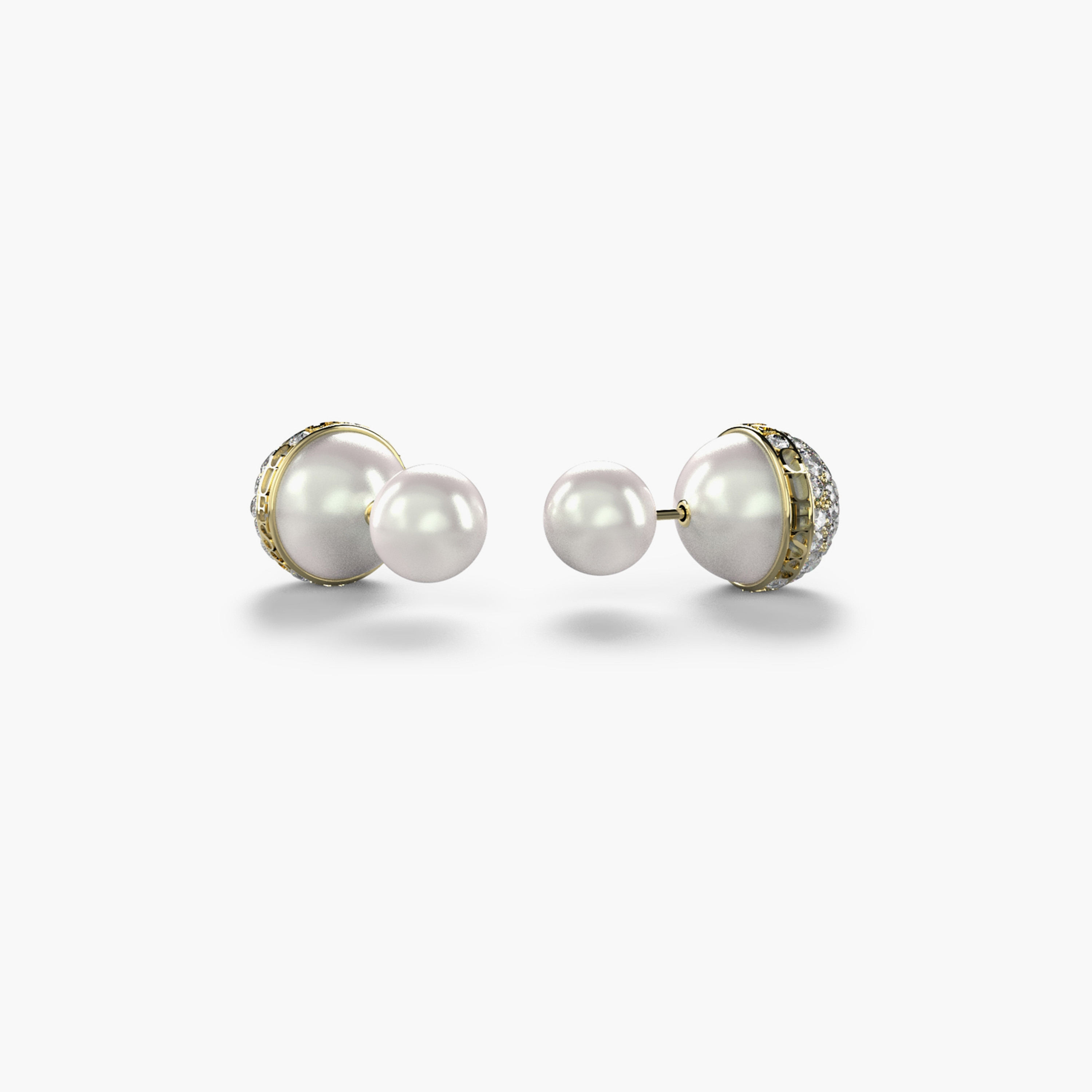 غيس- أقراط بيرسينج فولاذ بيضاء لؤلؤ وكريستال 10 مم | JUBE04446JWYGT-U-women-watchesandjewellery-jewellery-earrings-image-1