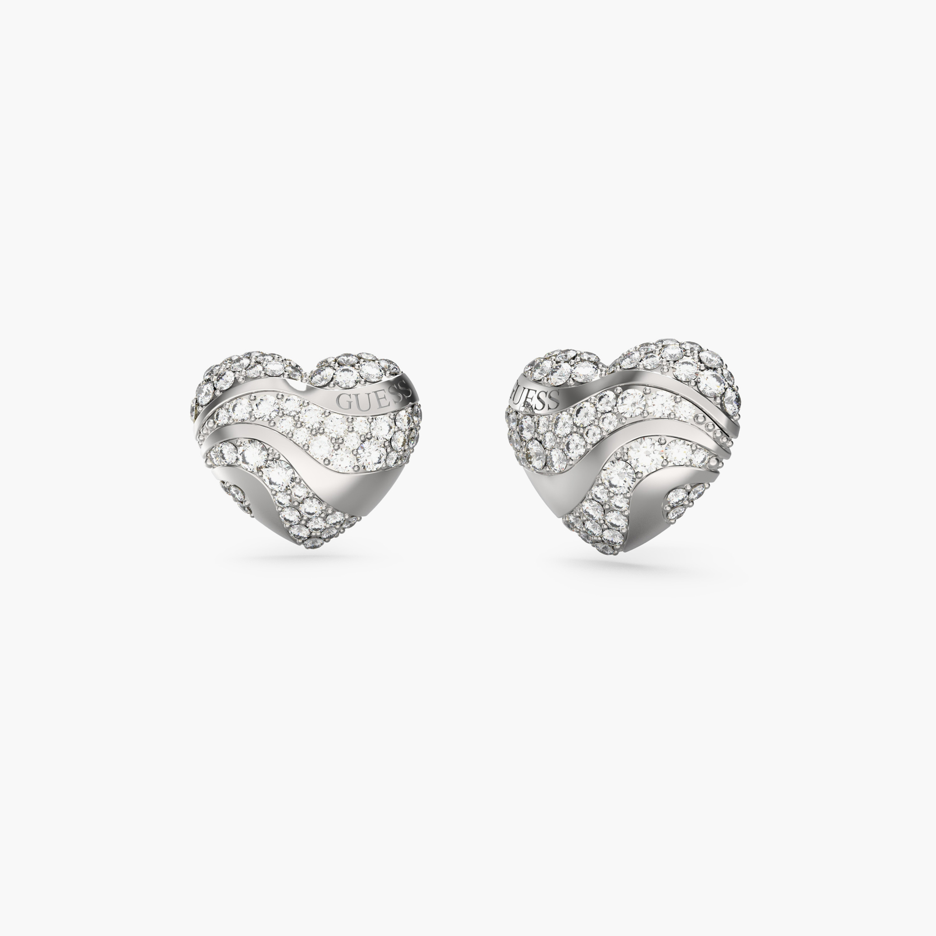 غيس- أقراط فولاذ فضية على شكل موجات قلب 13 مم | JUBE04504JWRHT-U-women-watchesandjewellery-jewellery-earrings-image-1
