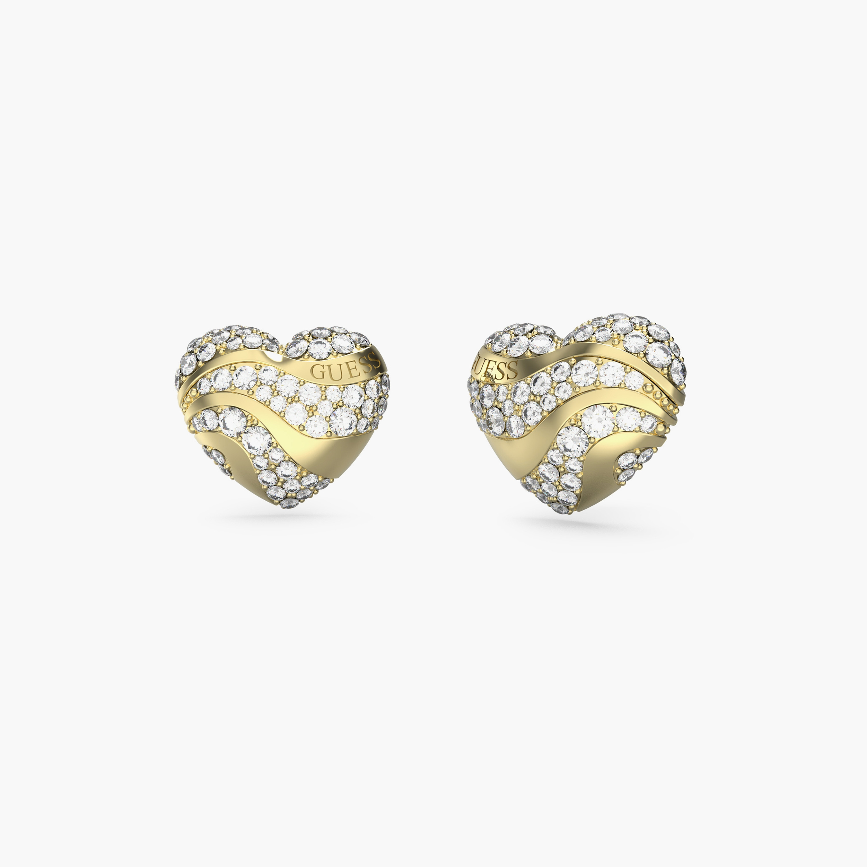 غيس- أقراط فولاذ ذهبية على شكل موجات قلب 13 مم | JUBE04504JWYGT-U-women-watchesandjewellery-jewellery-earrings-image-1