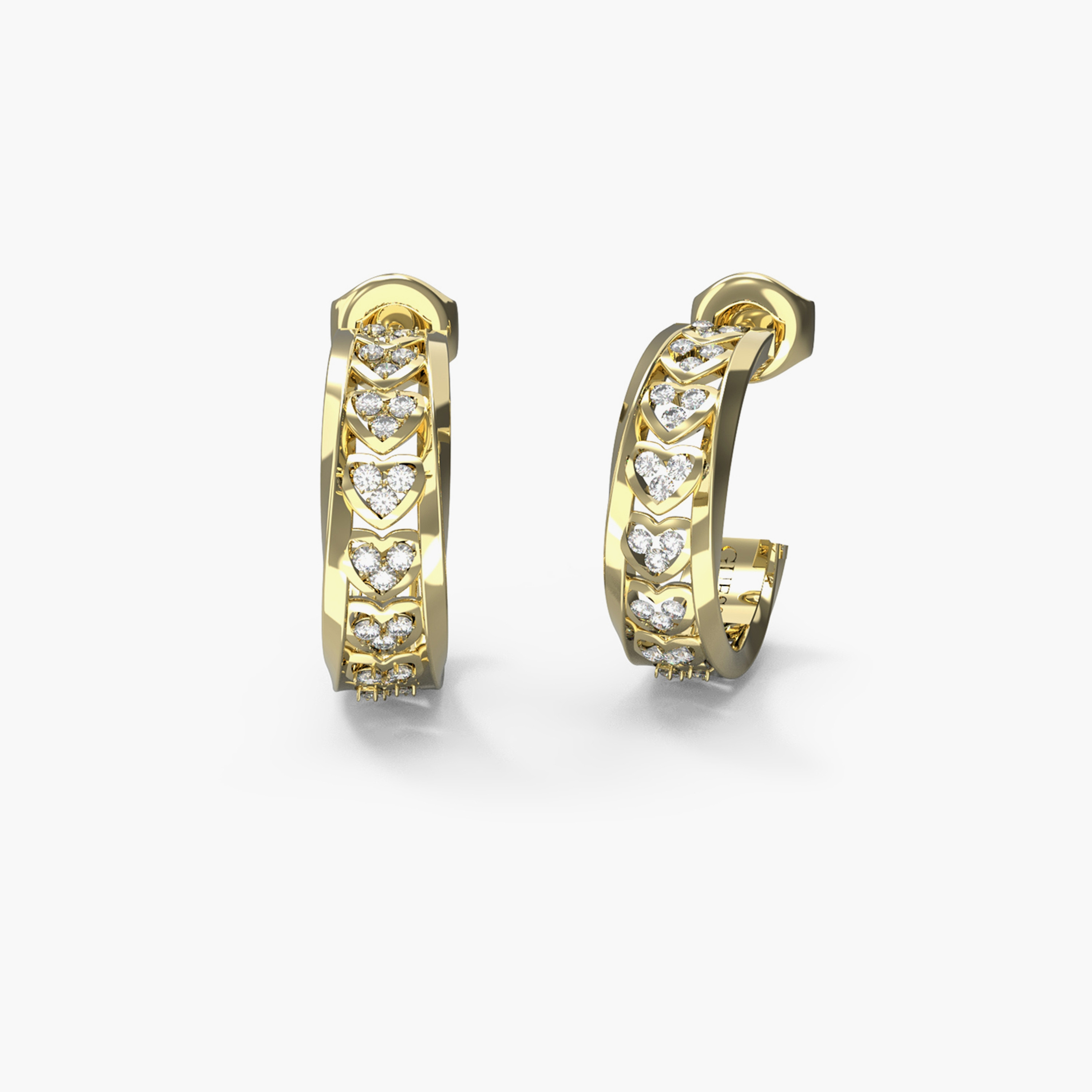 غيس- أقراط فولاذ ذهبية صغيرة على شكل قلوب كريستال 17 مم | JUBE04603JWYGT-U-women-watchesandjewellery-jewellery-earrings-image-1