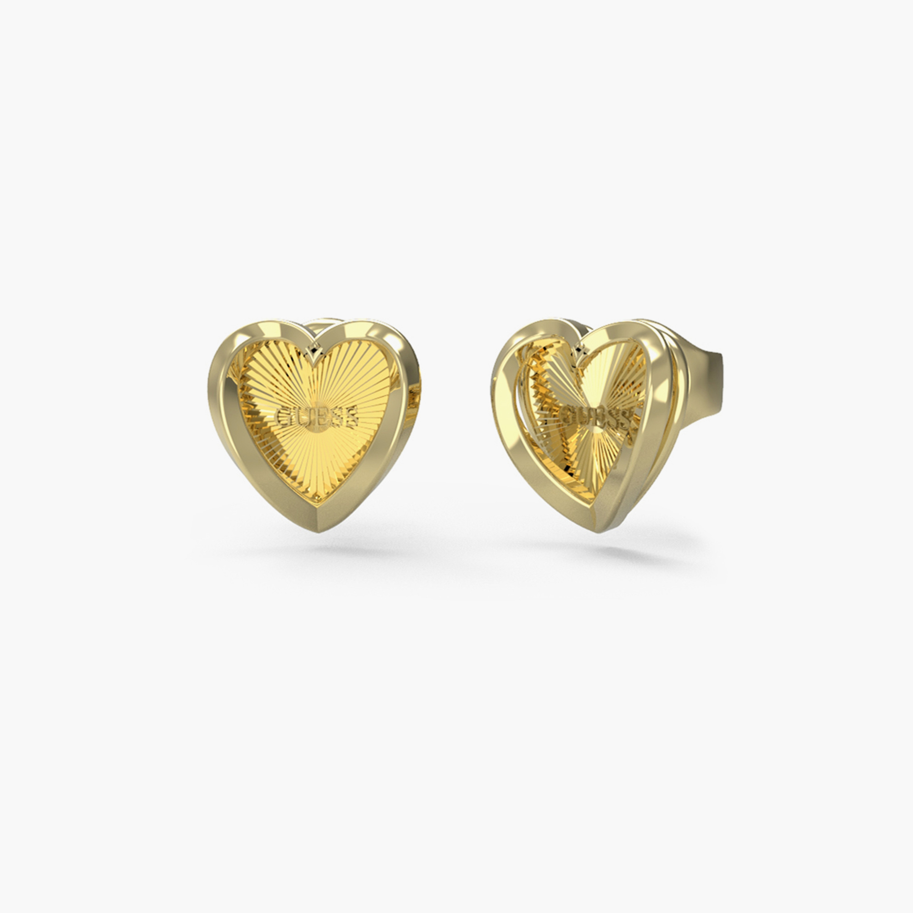 Guess 10MM Mini Heart Studs Gold Earrings Steel | JUBE04612JWYGT/U-women-watchesandjewellery-jewellery-earrings-image-1