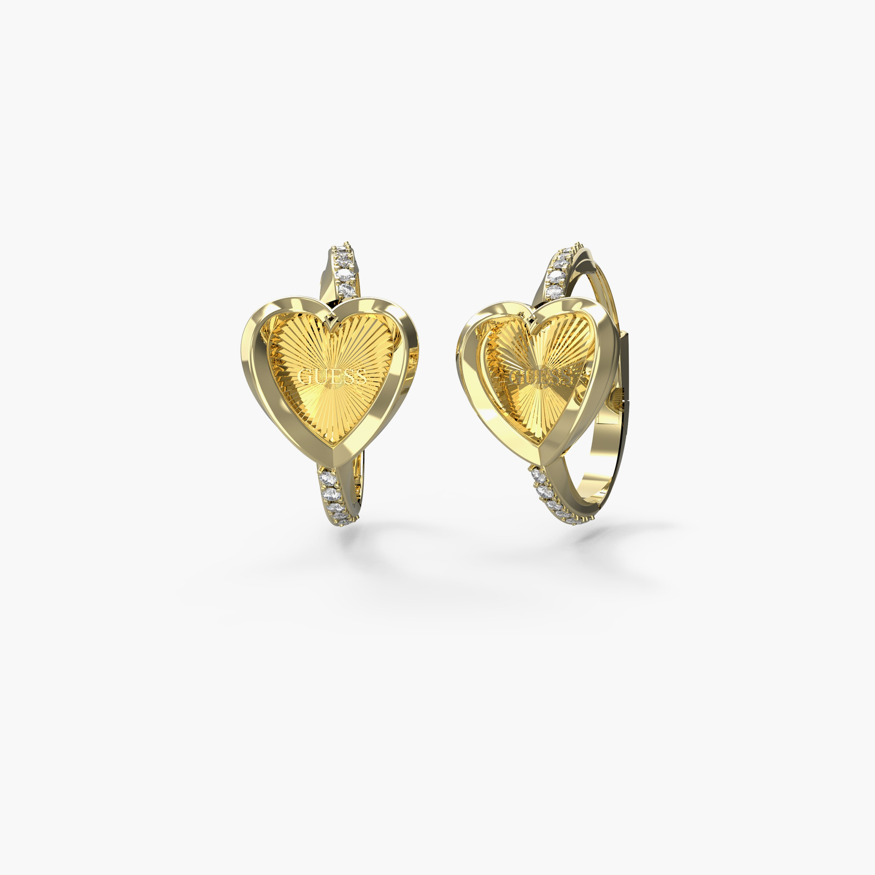 غيس- أقراط فولاذ ذهبية صغيرة على شكل قلب 15 مم | JUBE04613JWYGT-U-women-watchesandjewellery-jewellery-earrings-image-1