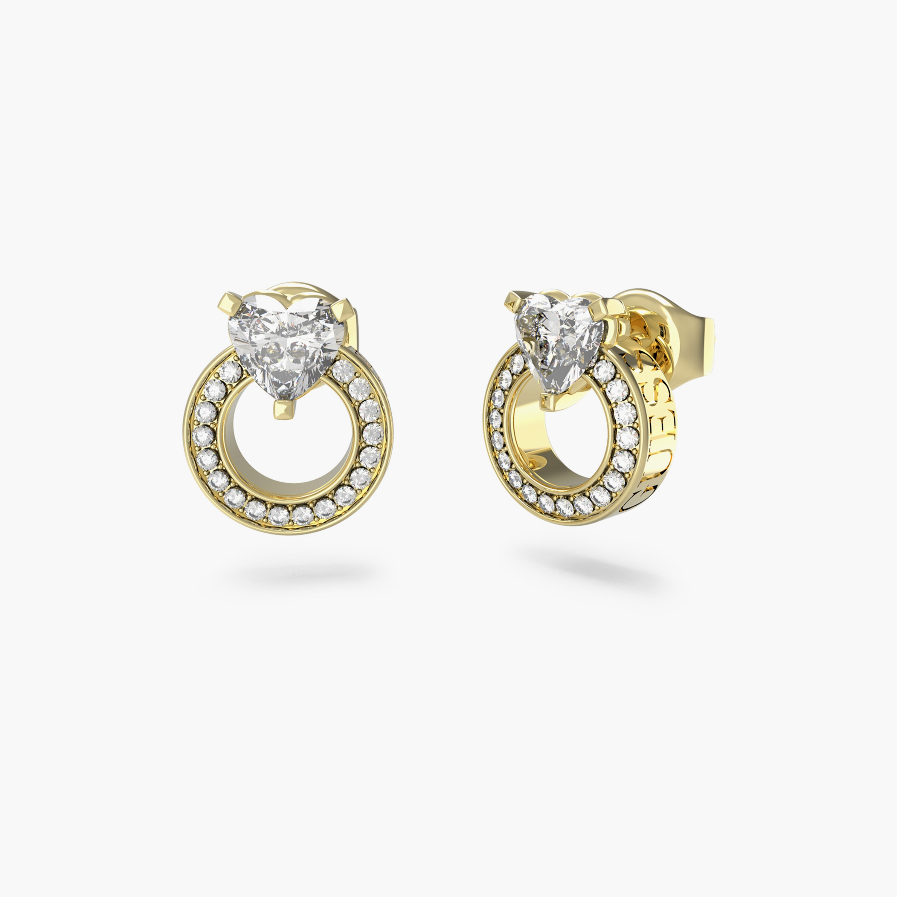 غيس- أقراط فولاذ ذهبية على شكل قلب 10 مم | JUBE04664JWYGT-U-women-watchesandjewellery-jewellery-earrings-image-1