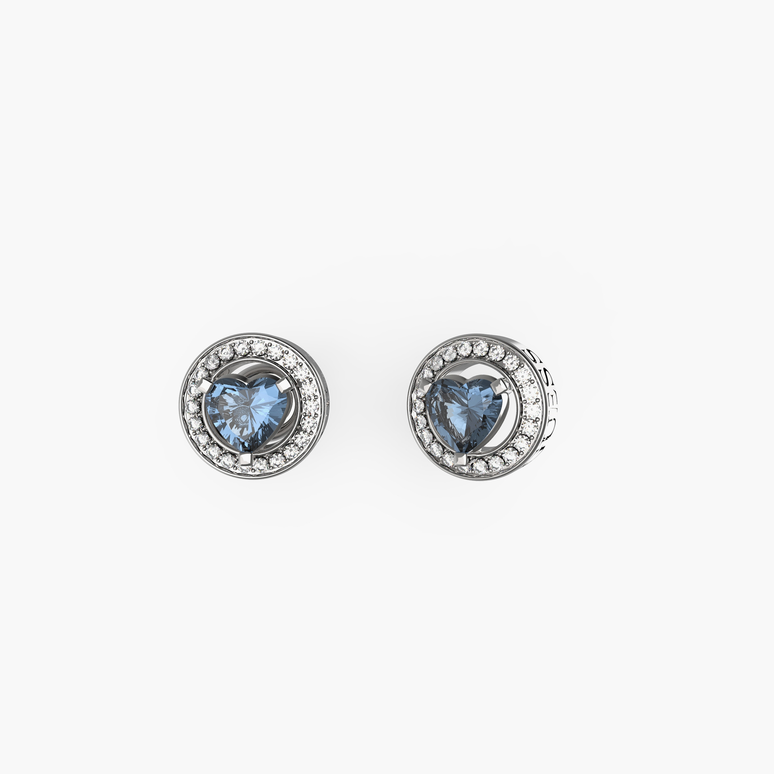 غيس- أقراط فولاذ فضية على شكل قلب سوليتير 10 مم | JUBE04669JWRHLST-U-women-watchesandjewellery-jewellery-earrings-image-1