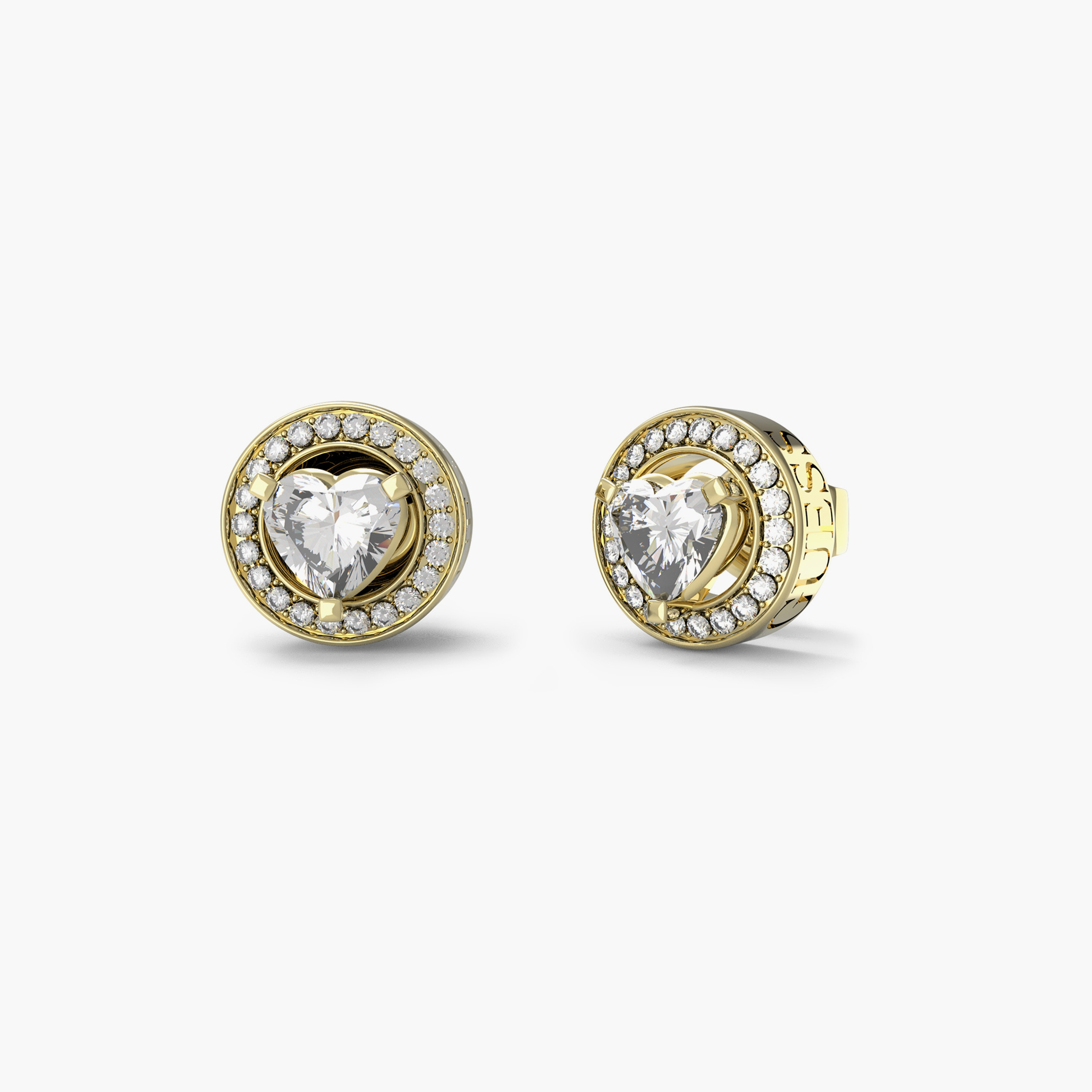 غيس- أقراط من الفولاذ على شكل قلب سوليتير 10 مم | JUBE04669JWYGT-U-women-watchesandjewellery-jewellery-earrings-image-1