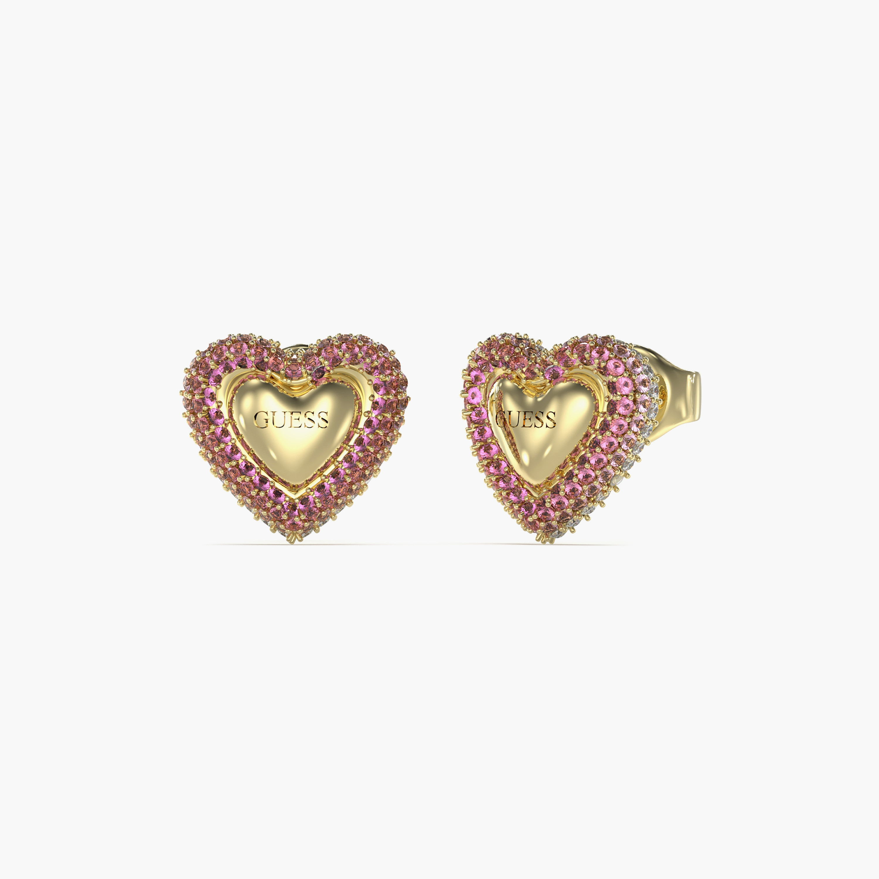 غيس- أقراط من الفولاذ على شكل قلب مرصع بأحجار 13 مم | JUBE05008JWYGPKT-U-women-watchesandjewellery-jewellery-earrings-image-1