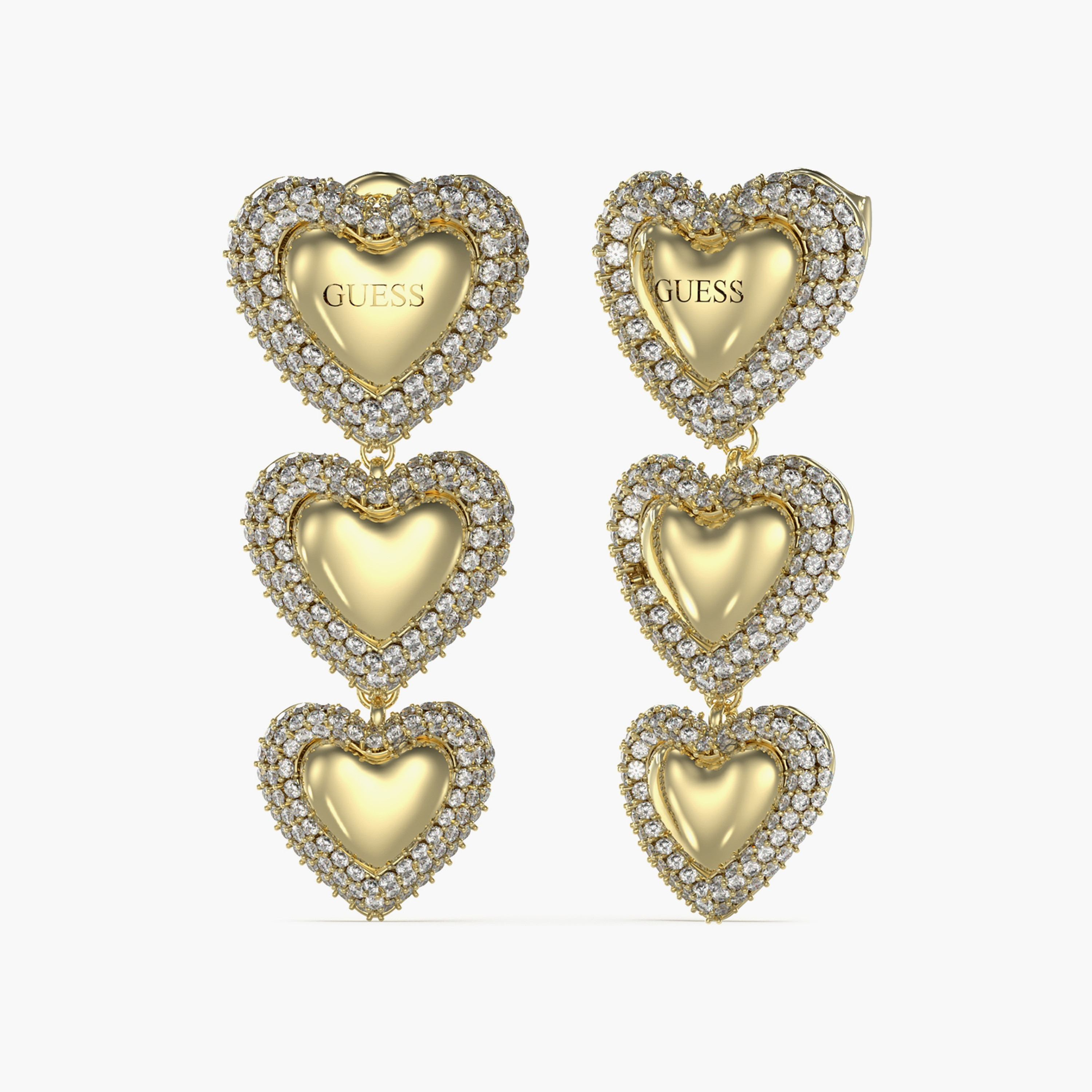غيس- أقراط فولاذ ذهبية على شكل قلب مرصع بأحجار 40 مم | JUBE05013JWYGT-U-women-watchesandjewellery-jewellery-earrings-image-1