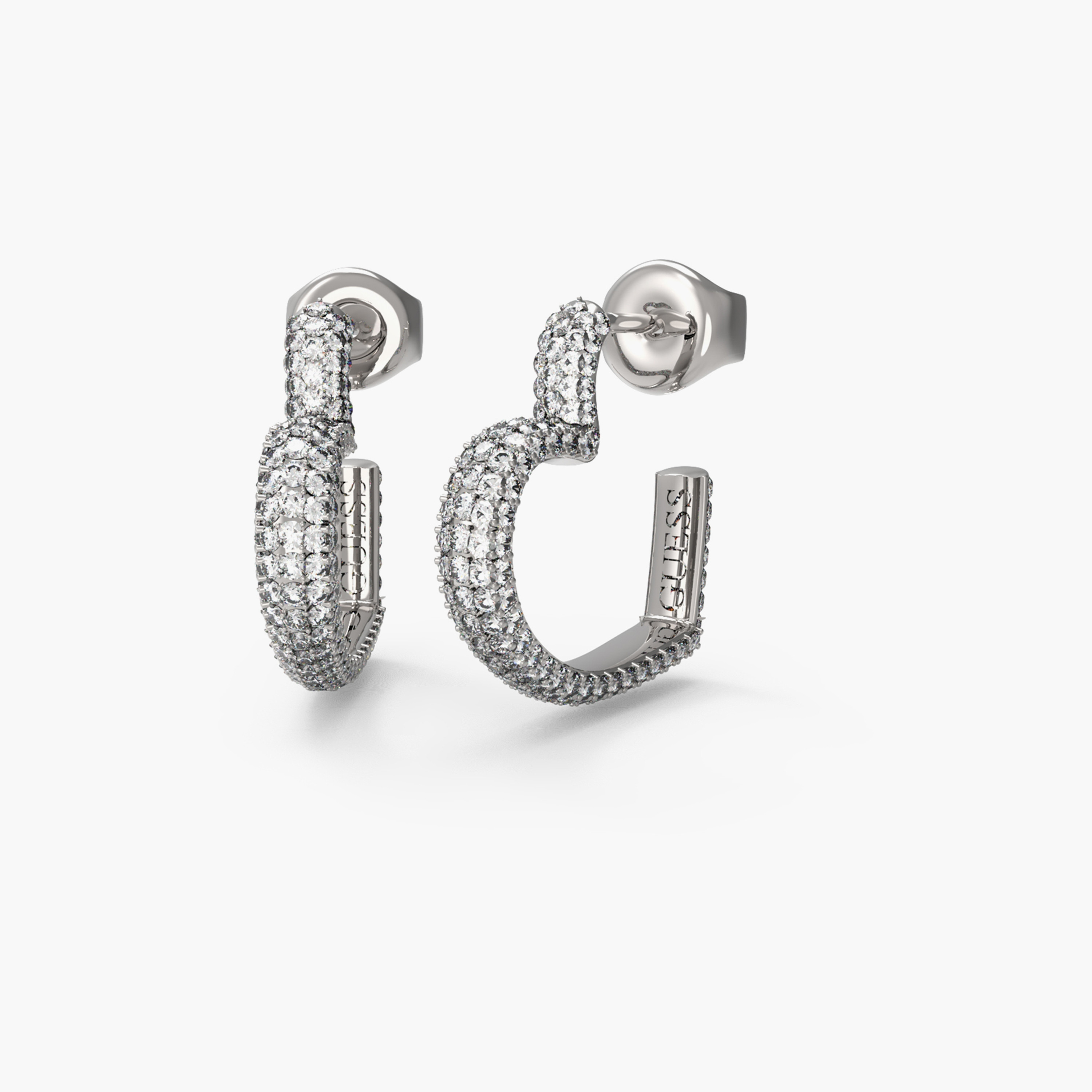 غيس- أقراط فولاذ فضية على شكل قلب مرصع 17 مم | JUBE05017JWRHT-U-women-watchesandjewellery-jewellery-earrings-image-1