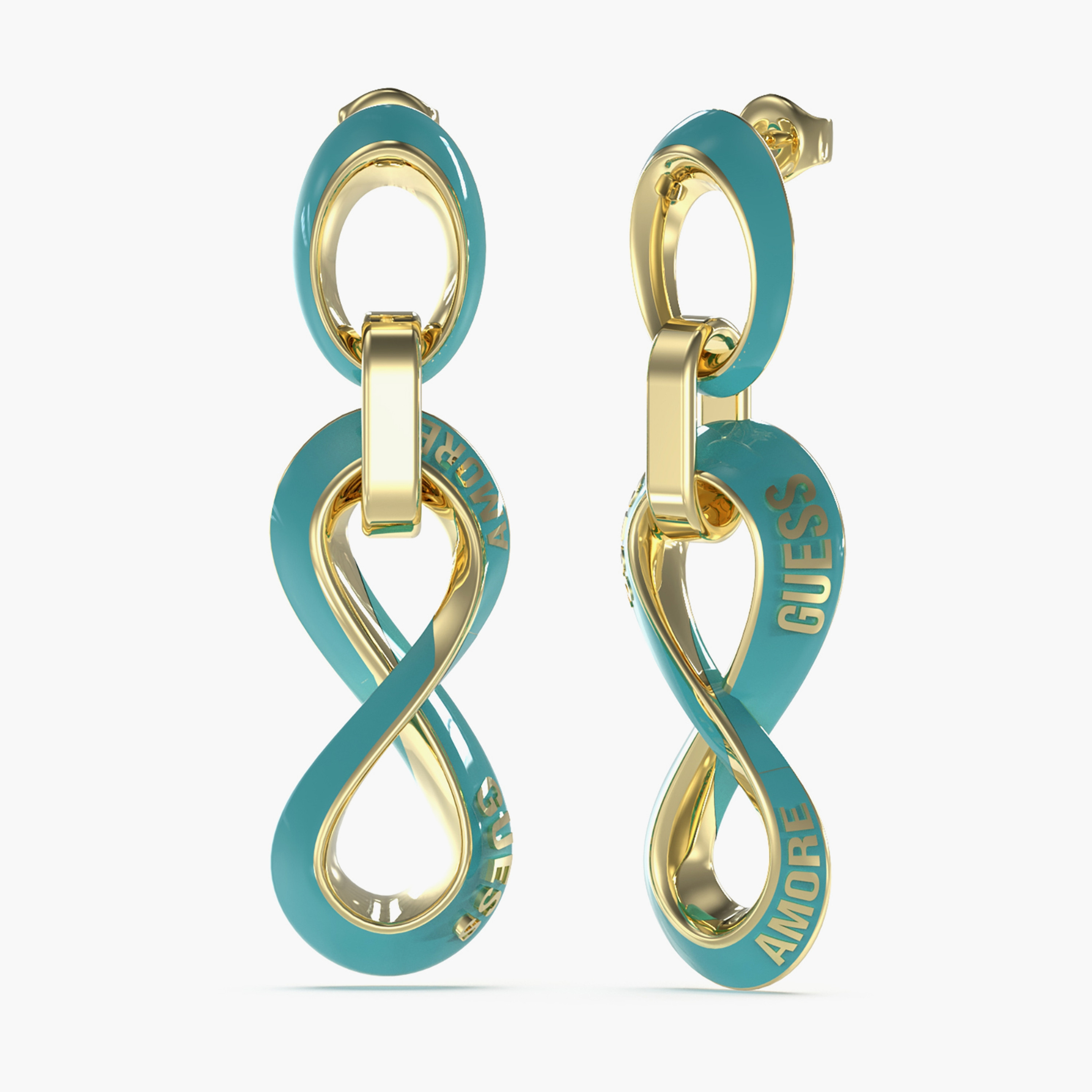 Guess 52MM Infinity Pendant Earrings Steel | JUBE05045JWYGLBT/U-women-watchesandjewellery-jewellery-earrings-image-1