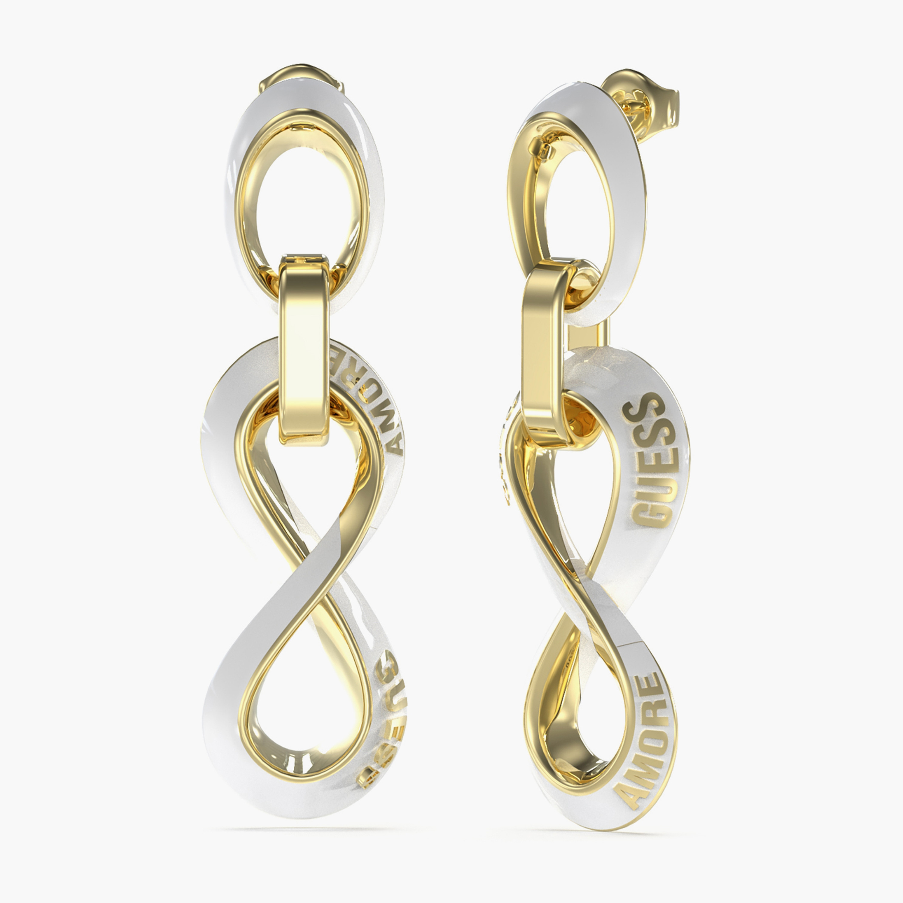 Guess 52MM Infinity Pendant Earrings Steel | JUBE05045JWYGWHT/U-women-watchesandjewellery-jewellery-earrings-image-1