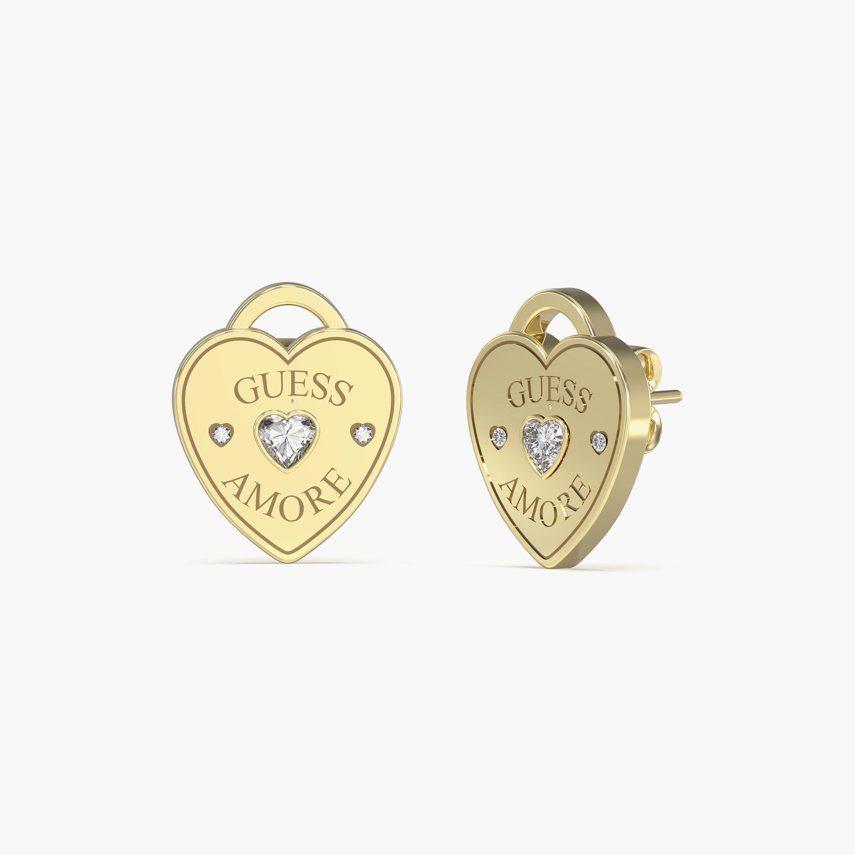 غيس- أقراط فولاذ ذهبية على شكل قلب 14 مم | JUBE05058JWYGT-U-women-watchesandjewellery-jewellery-earrings-image-1