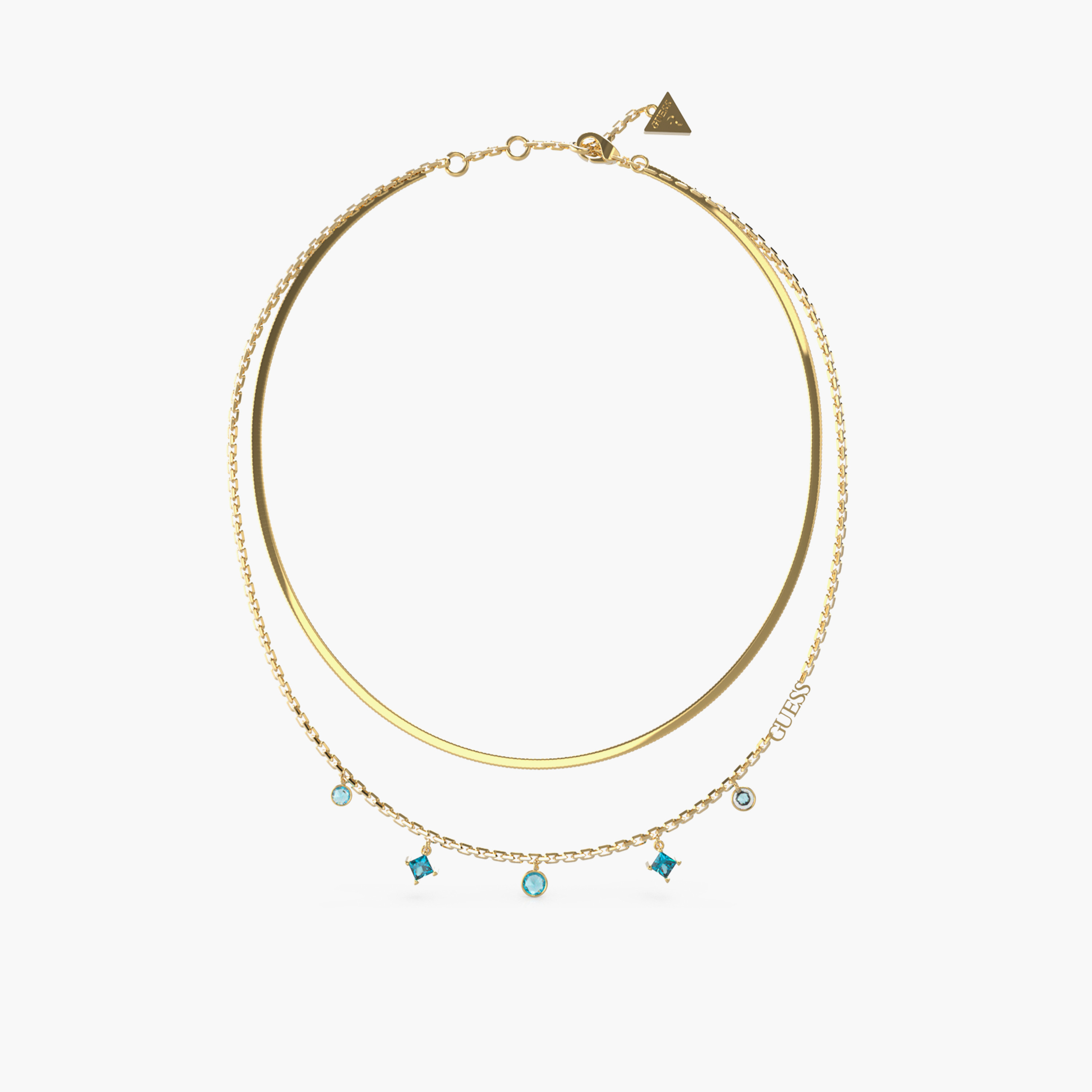 غيس- قلادة نسائية ذهبية- أكوامارين بمقاس 15-17 بوصة-women-watchesandjewellery-jewellery-necklacesandpendants-image-1
