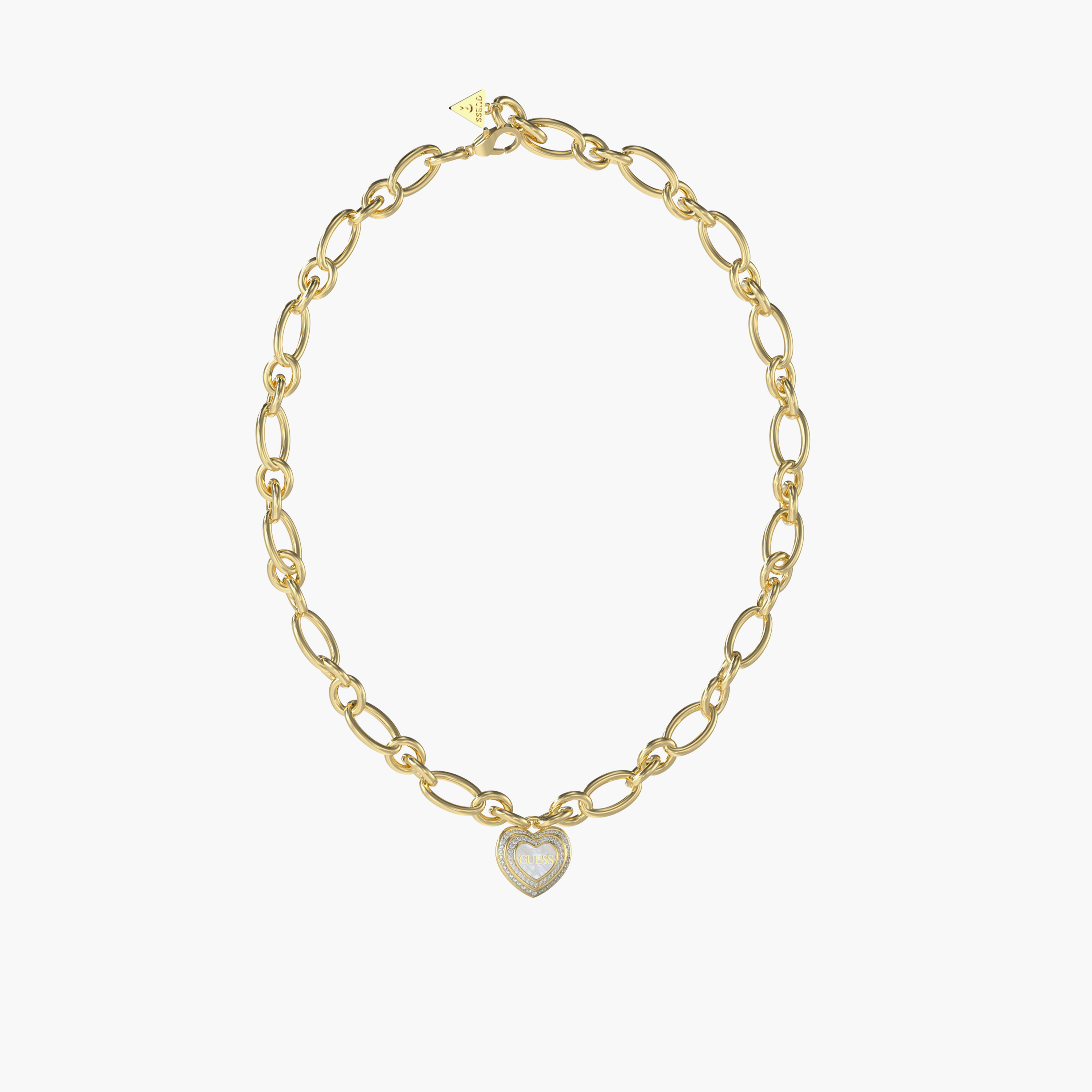 غيس- قلادة نسائية ذهبية 18 بوصة - قلب من عرق اللؤلؤ والكريستال-women-watchesandjewellery-jewellery-necklacesandpendants-image-1