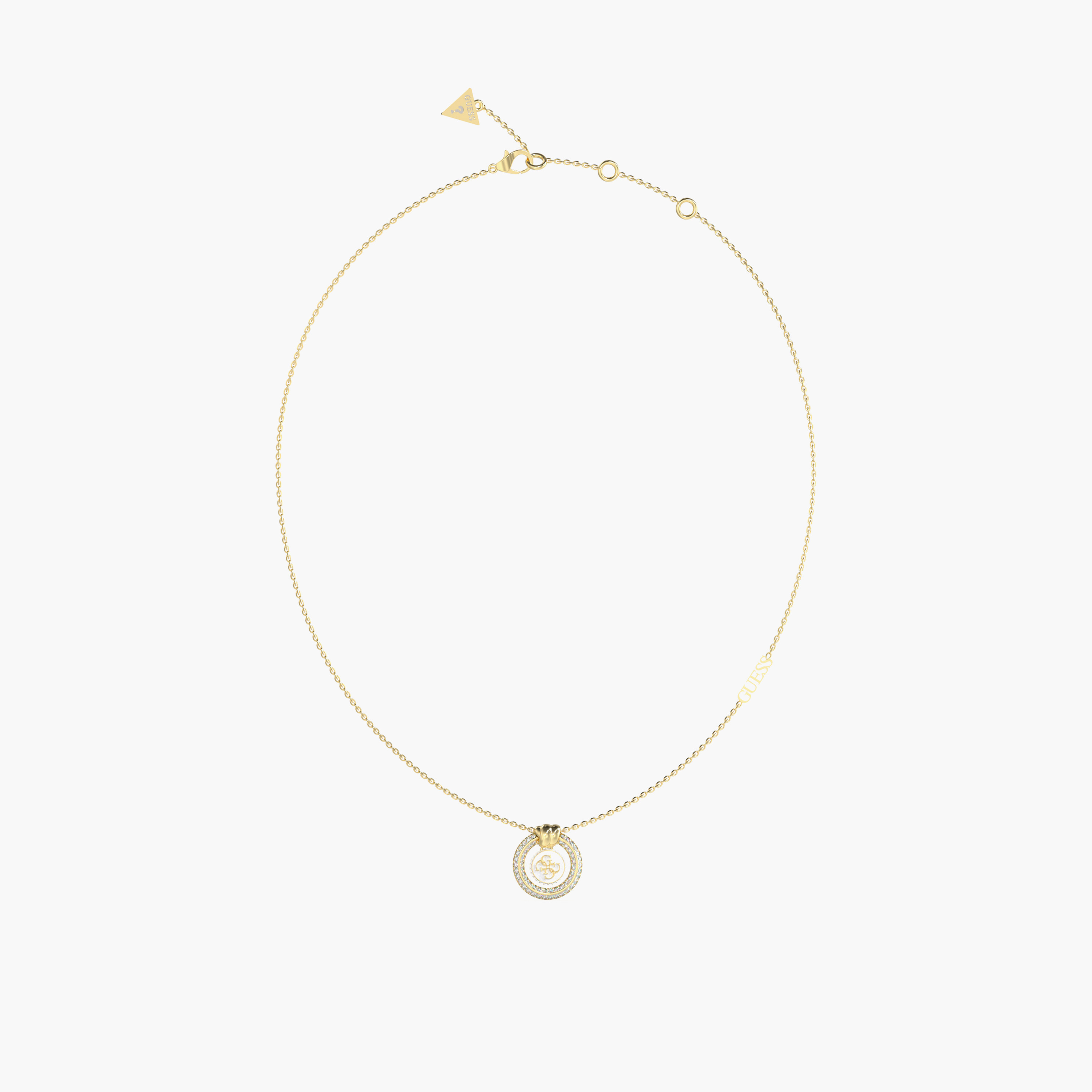 غيس- قلادة نسائية صغيرة ذهبية وبيضاء بعقدة شعار 4غ مقاس 16 - 18 بوصة من الفولاذ-women-watchesandjewellery-jewellery-necklacesandpendants-image-1