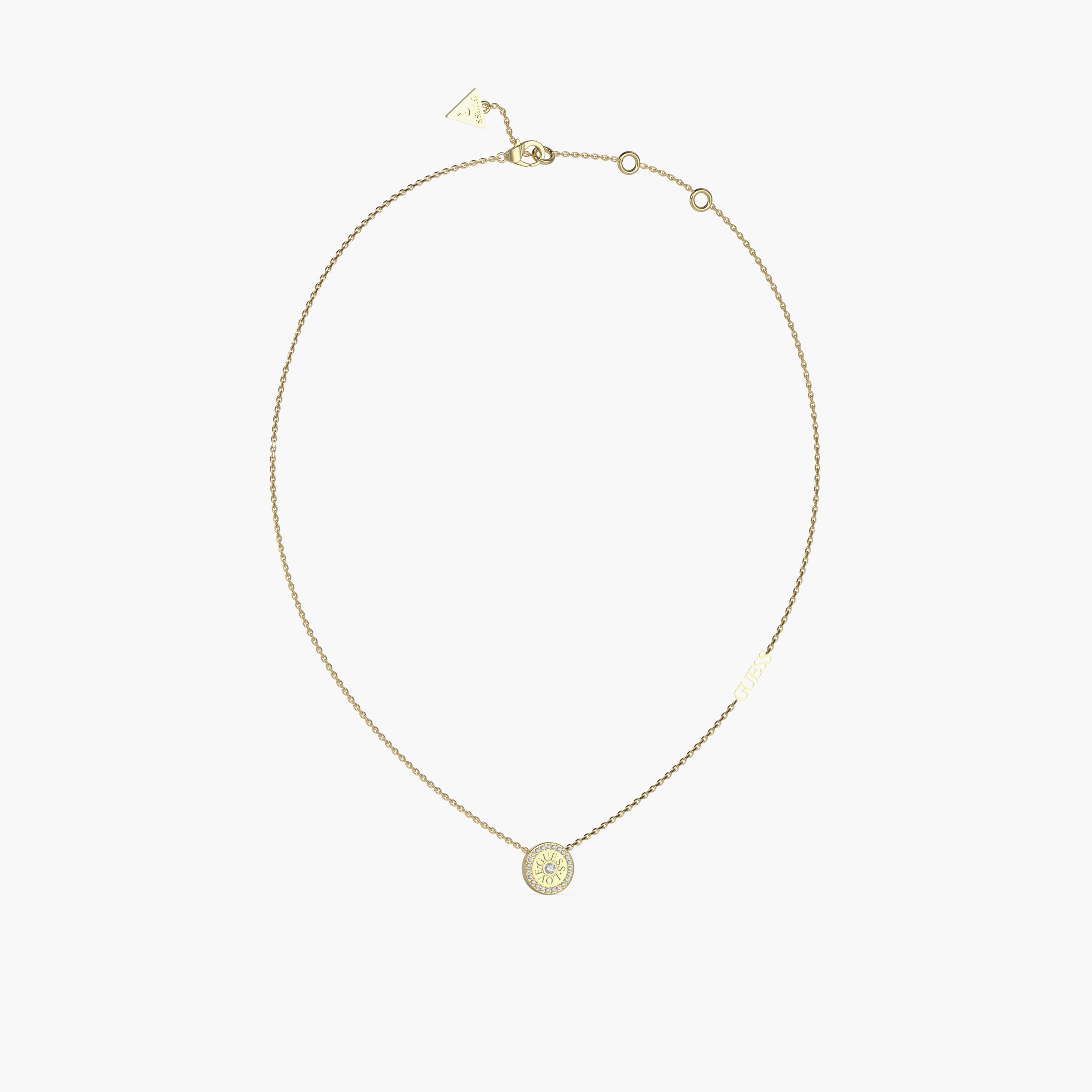 Guess Women's 16"-18" Love Guess Mini Gold Necklace Steel-women-watchesandjewellery-jewellery-necklacesandpendants-image-1