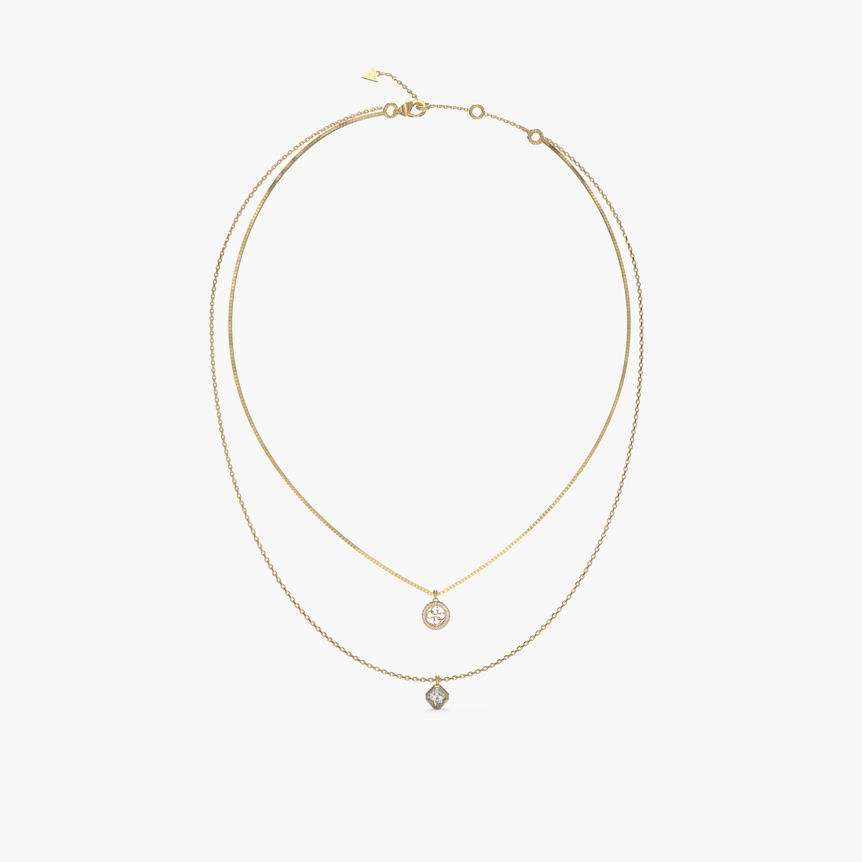 Guess Women's 16-18" Two Layers 4G Gold Necklace Steel-women-watchesandjewellery-jewellery-necklacesandpendants-image-1