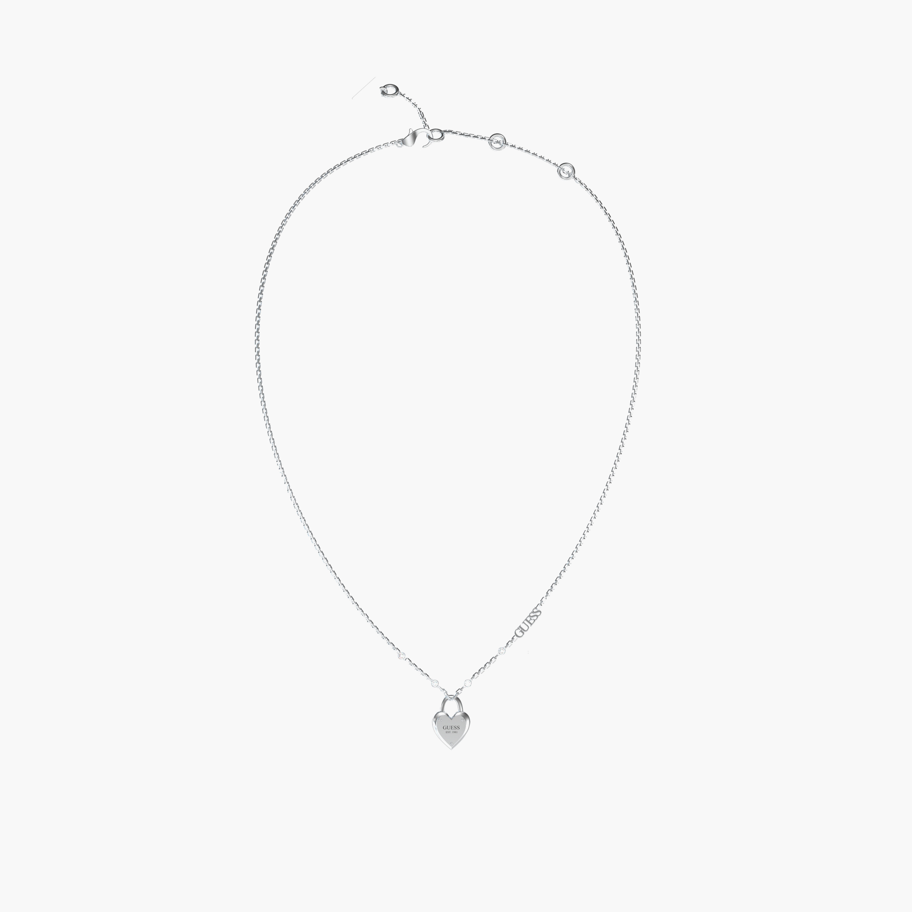 غيس- قلادة نسائية فضية - قلب صغير مقاس 16-18 بوصة من الفولاذ-women-watchesandjewellery-jewellery-necklacesandpendants-image-1