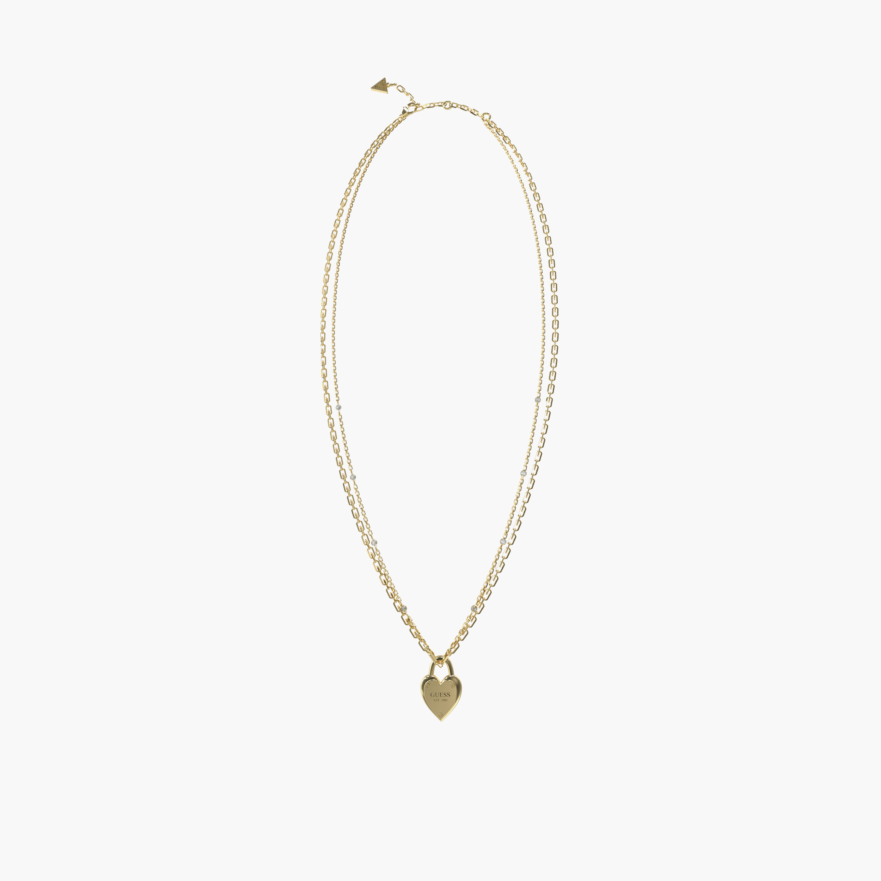 غيس- قلادة نسائية ذهبية بقفل - قلب بطول 35 بوصة-women-watchesandjewellery-jewellery-necklacesandpendants-image-1