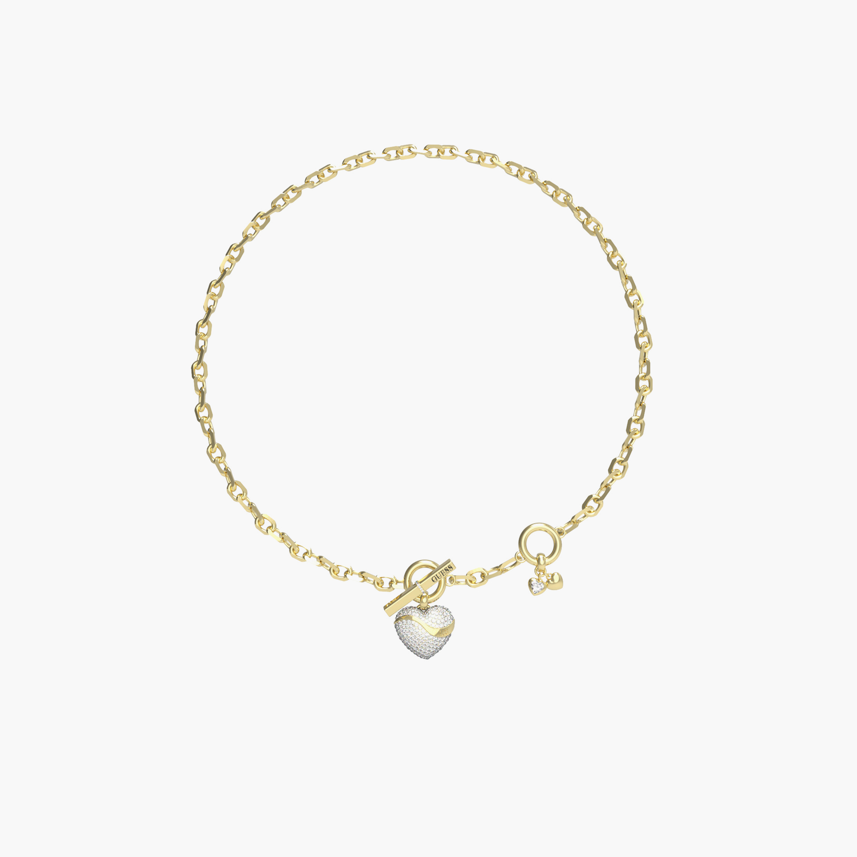 غيس- قلادة نسائية ذهبية - قلب كريستالي - حرف T مقاس 18 بوصة-women-watchesandjewellery-jewellery-necklacesandpendants-image-1