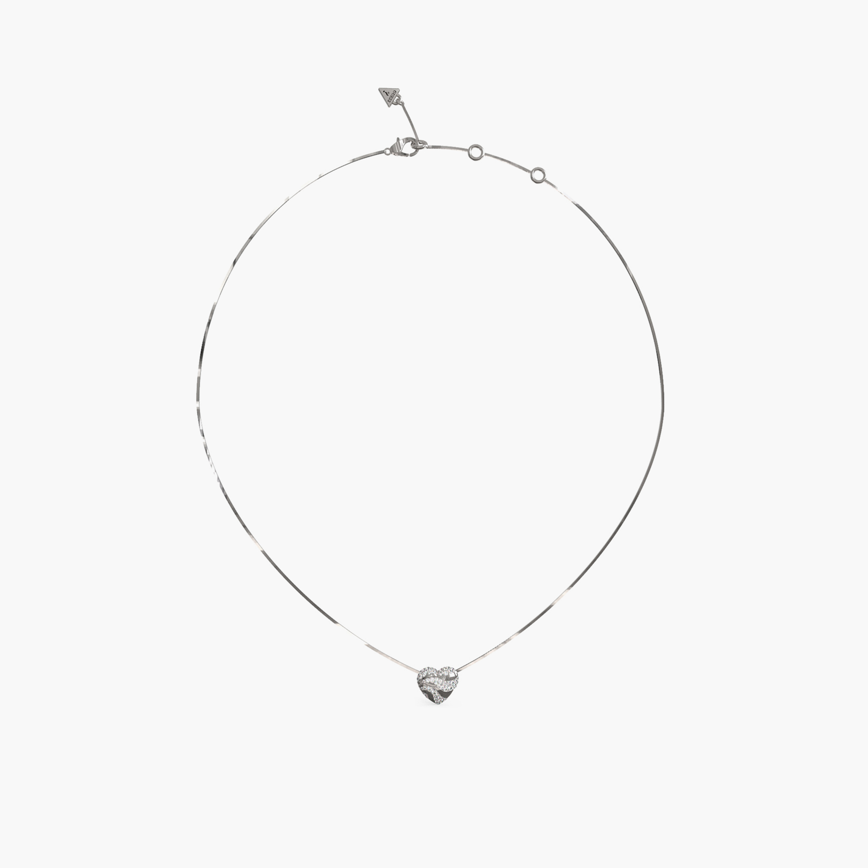 Guess Women's 16-18'' Heart Waves Snake Chain Necklace Steel-women-watchesandjewellery-jewellery-necklacesandpendants-image-1